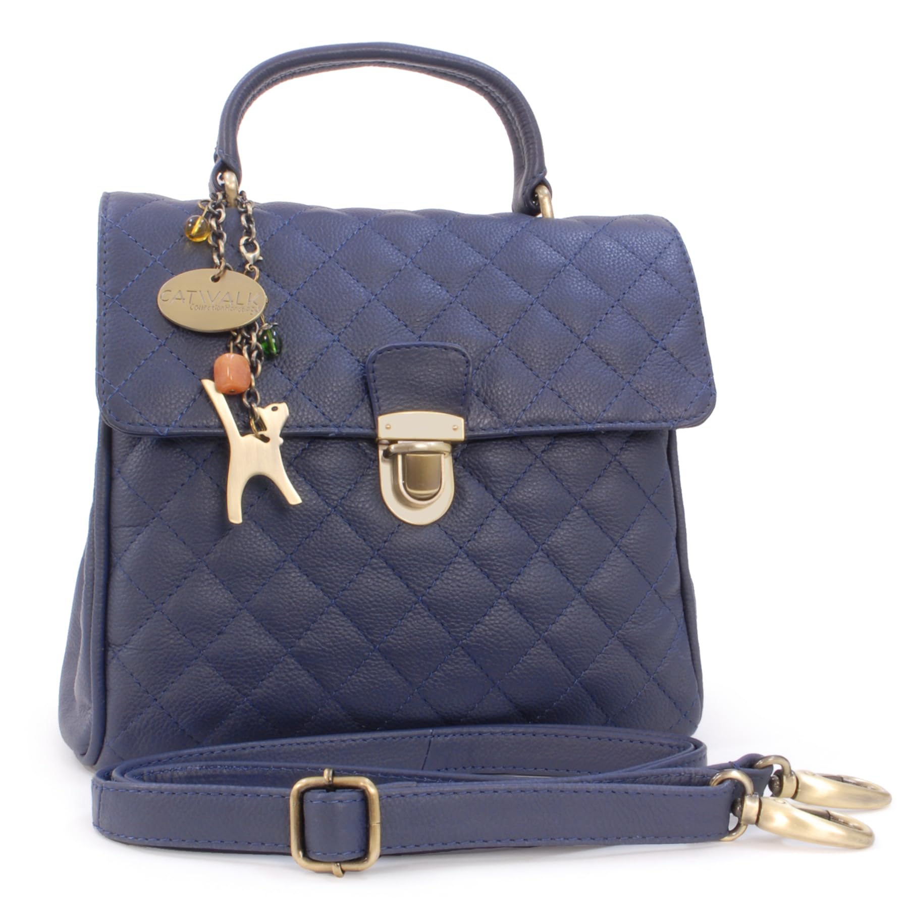 Catwalk Collection Handbags - Bolso de Mano Mediano con Correa Bandolera - Bolso con Asa de Mujer - Bolsito de Piel Acolchado - Hayley