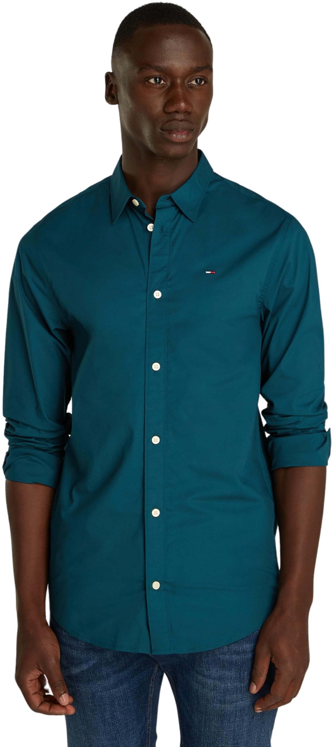 Tommy Jeans Herren Hemd Original Stretch Shirt Slim Fit