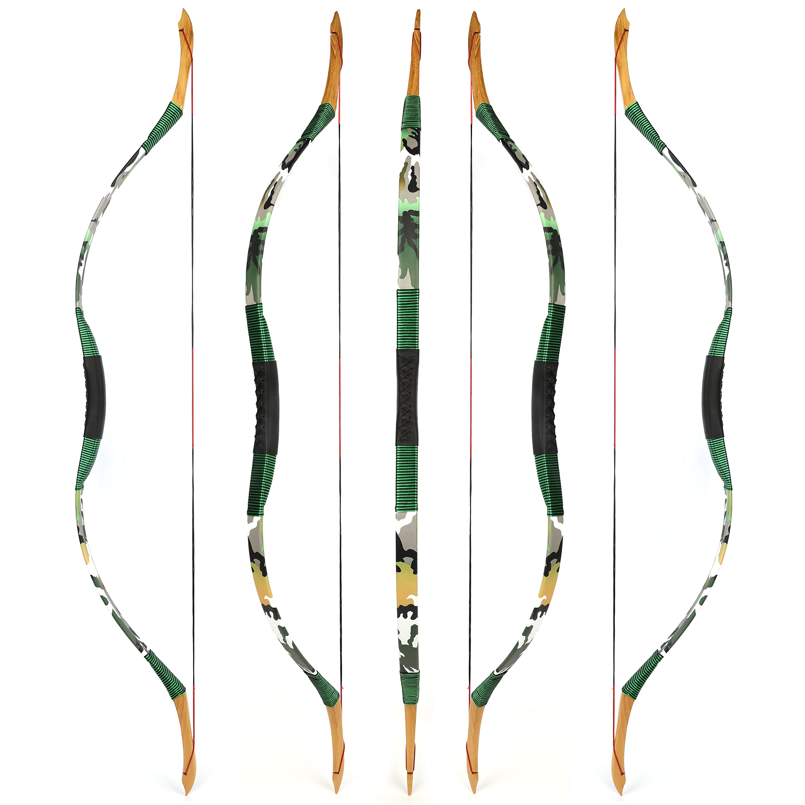Traditional Hunting Longbow | Handmade Wooden Mongolian Style Bow | Adults Youth Beginners | Ambidextrous‌