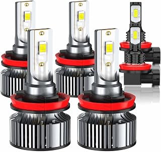 LED Headlight Bulbs Combo Compatible For Jeep Grand Cherokee 2017 2018 2019 2020 2021, H9 H11 High Low Beam + H11/H8 Fog Lights LED Bulbs Kit, 6000K White, Plug and Play, Pack of 6
