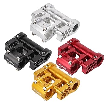 CALANDIS Bicycle Handlebar Double Stem Ultralight for Cycling Accessory Repair Parts Black