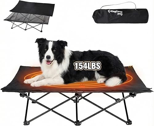 KingCamp Cama elevada para perros grandes, cama elevada para mascotas con malla transpirable lavable y pies antideslizantes, perfecta para
