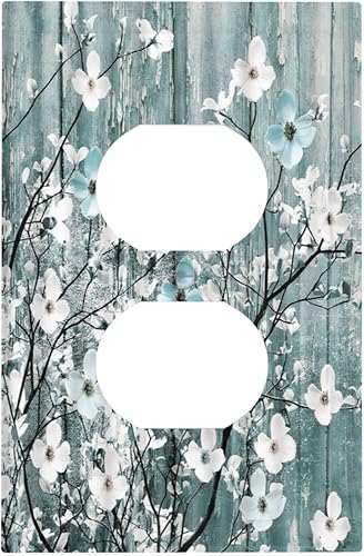 Miniatura 153 de Cubierta de interruptor de luz de 3 cuadrillas con diseño de flores azules púrpuras, cubierta de placa de pared de triple palanca, arbustos florales