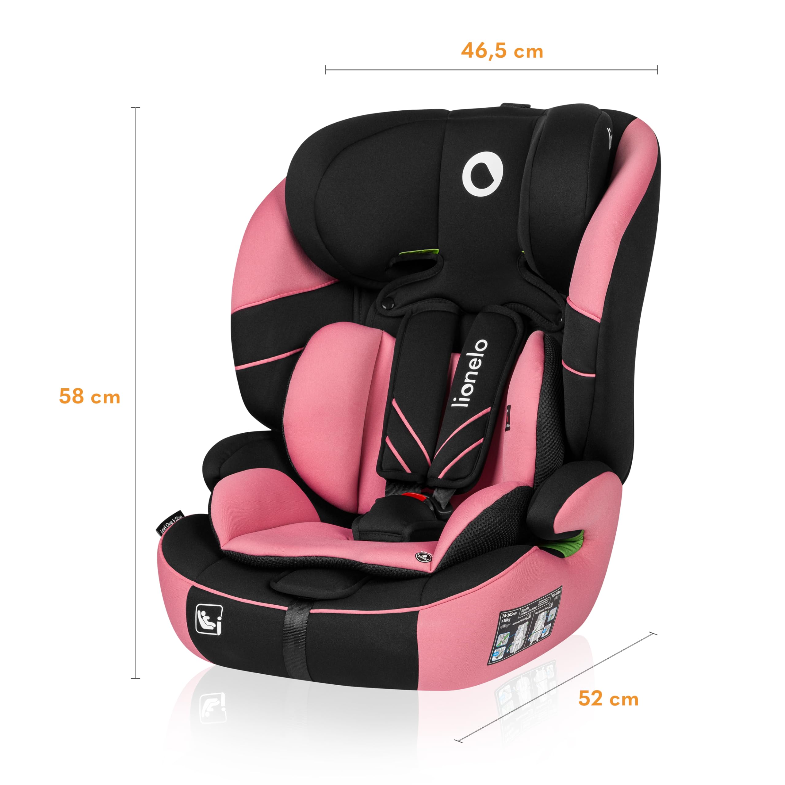 Lionelo Levi Adjustable Car Seat for 9-36kg Transforms with Your Child from Infant to 12 Years, Multi-Level Headrest & Insert Options, Enhanced Side Protection, Easy Install & Wash, Certified — view 9