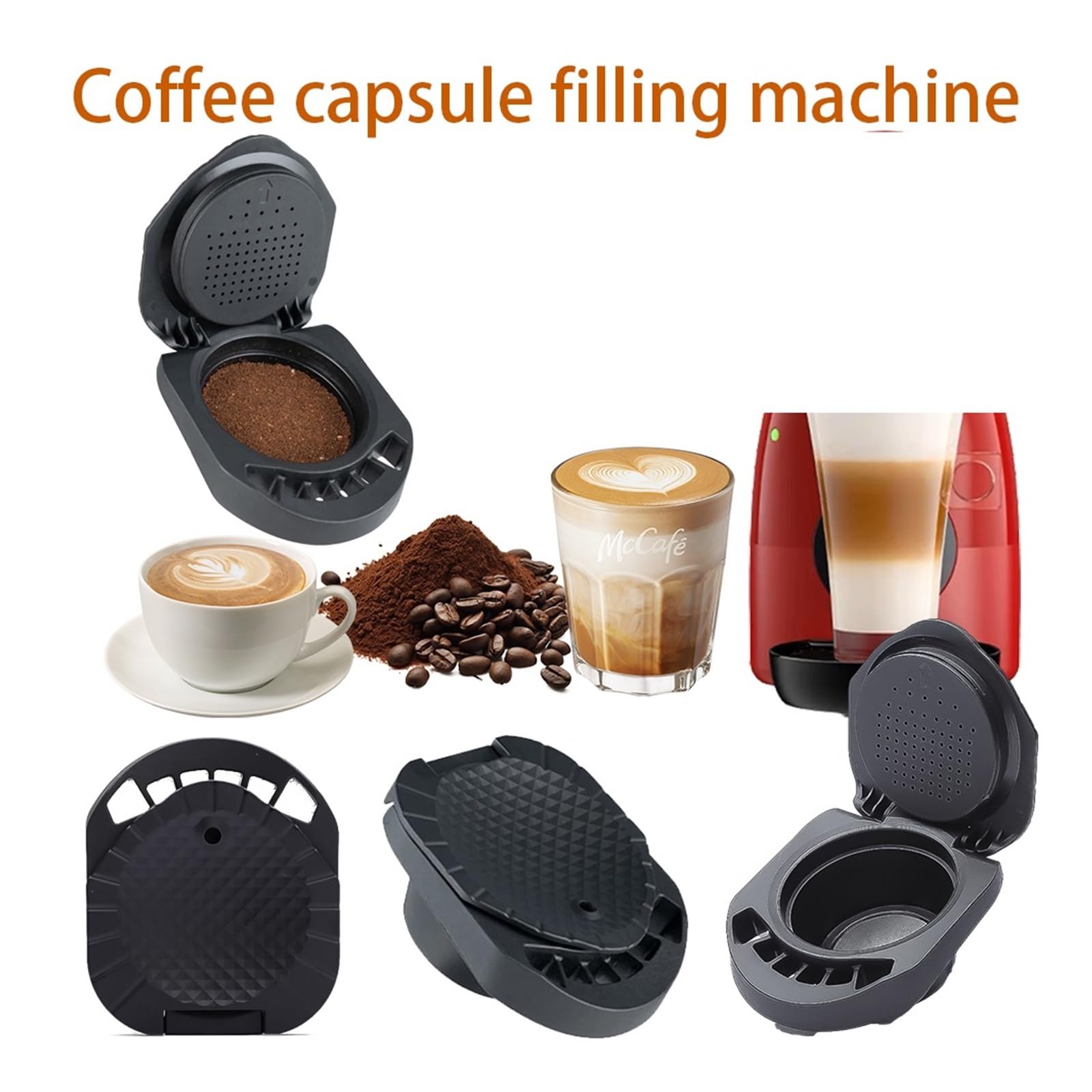 Adaptador De Cápsula Reutilizable De Repuesto, Conversión De Cápsula De Café Compatible Con Genio S Piccolo XS Machine Coffee Accesso, Compatible Con Dolce Gusto