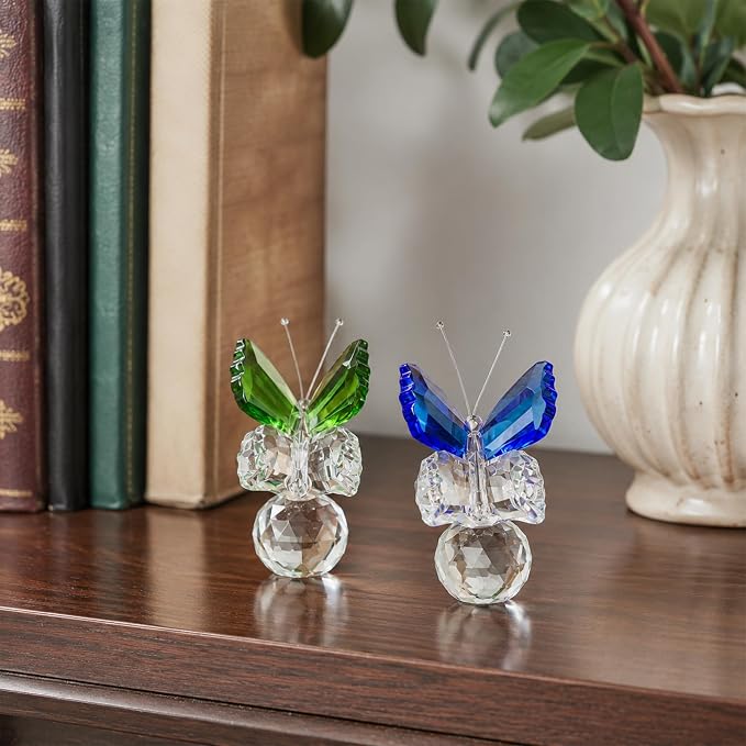 Figuras de cristal mariposa set 2 piezas decoración miniatura 5