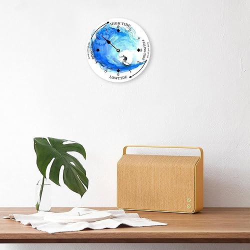 Miniatura 7 de Reloj de marea de madera, acuarela, surf, costa este, océano, reloj de marea de madera con marea alta y baja, reloj vintage para colgar en la pared,