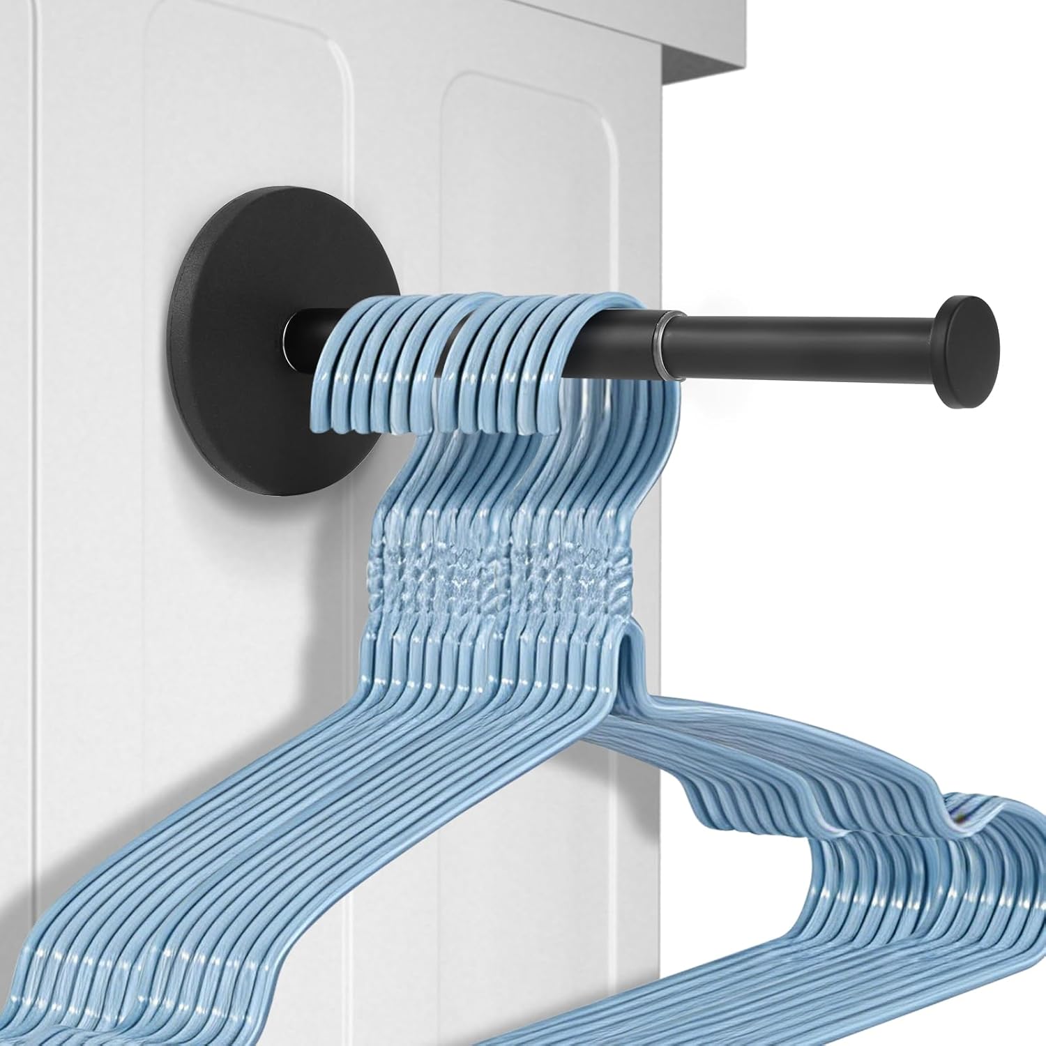 Extendable Magnetic Hanger Holder for Laundry Room, Strong Magnetic Hook, Magnet Clothes Hanger Organizer Rack for Side of Washer or Dryer, Space Saving Laundry Storage