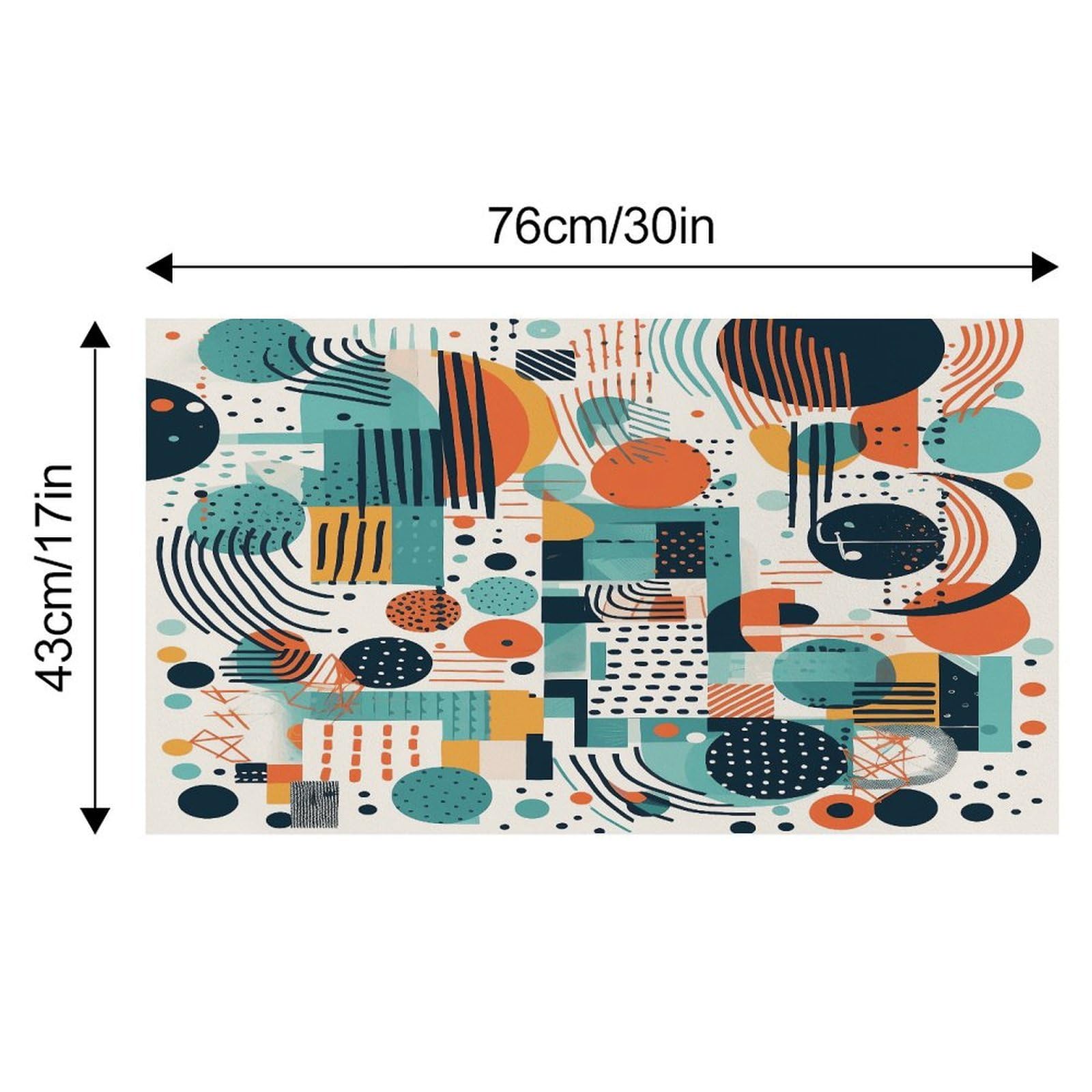 Shapes and Curves Tapis de nourriture pour chat – Tapis d'alimentation antidérapant pour chien, facile à nettoyer pour la nourriture et l'eau, tapis de gamelle pour chien et chat 43,2 x 76,2 cm