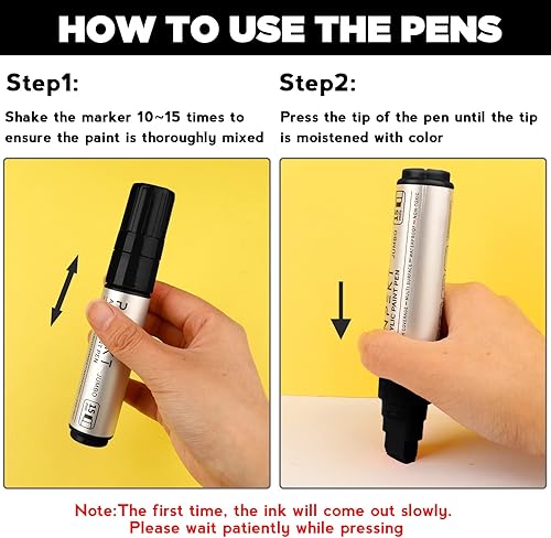 Miniatura 5 de Rotuladores de pintura acrílica jumbo, rotuladores de punta de fieltro de 0.59 pulgadas, rotuladores de pintura a base de agua para madera, roca,