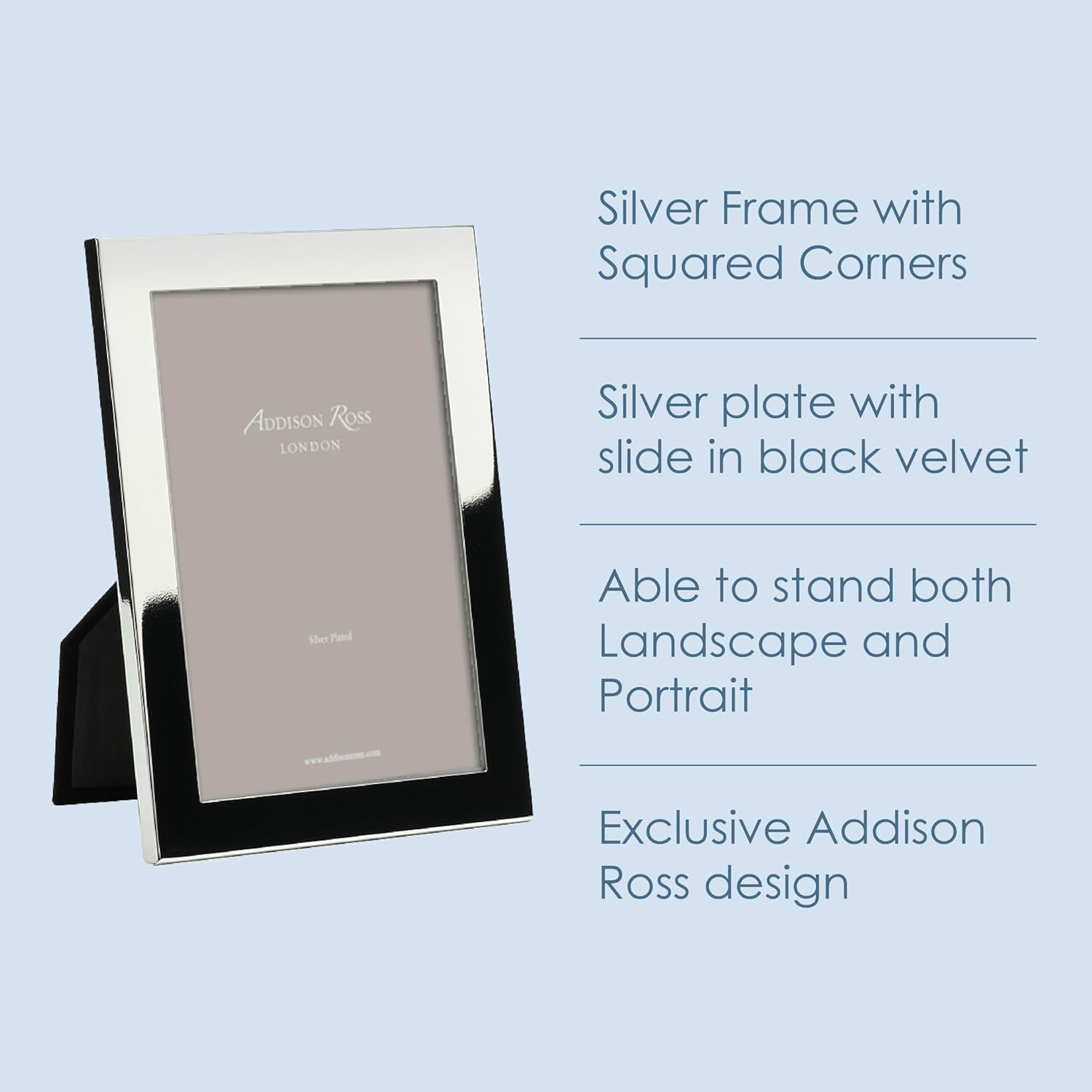 Addison Ross, Photo Frame, 5x7, Silver Plate 15mm Square, 5 x 7 Inches