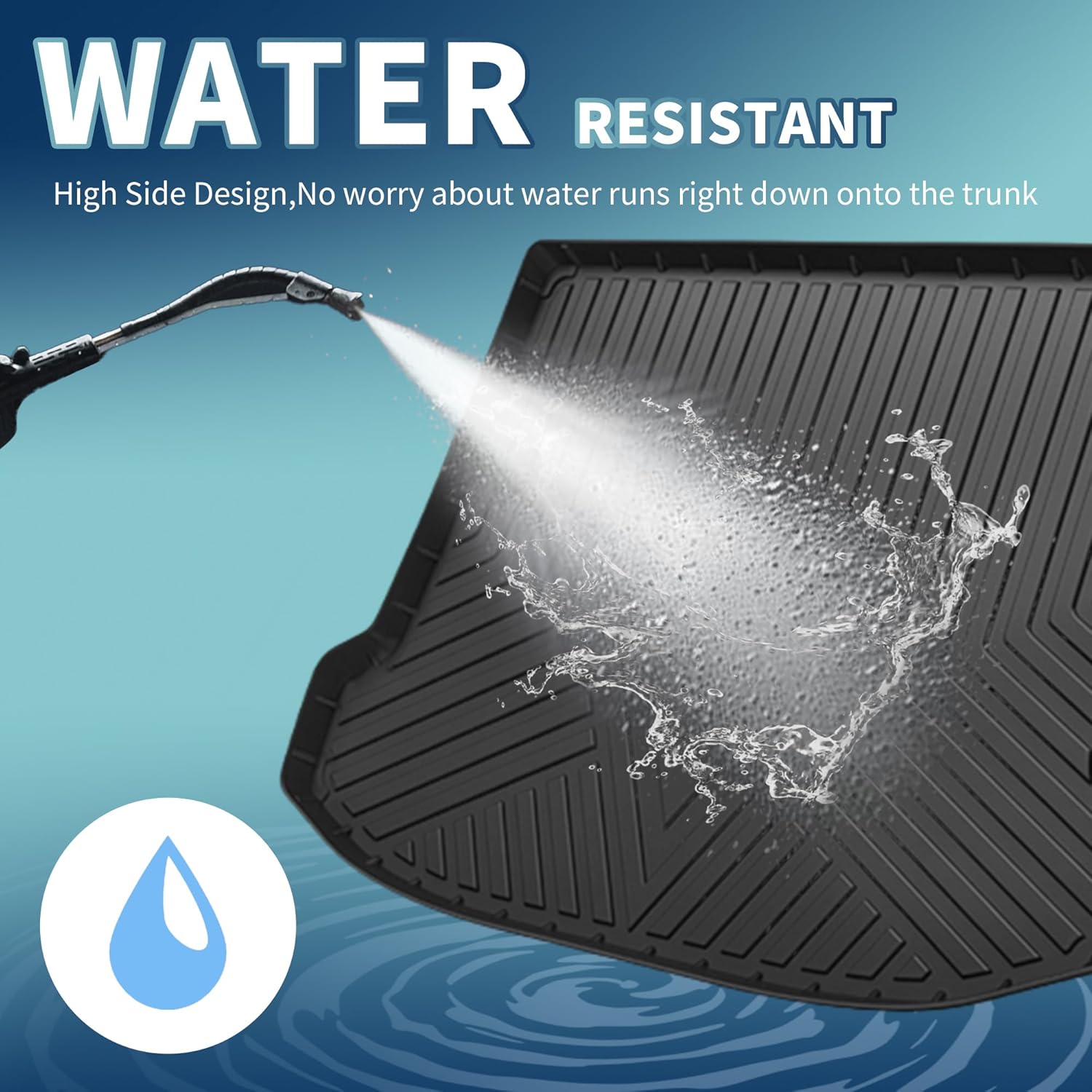 ACROPIX Flat Face Cargo Liner Rear Trunk Mat Trunk Cargo Luggage Boot Tray Mat Stripes and Triangles Pattern for Cadillac SRX 2010-2016 Anti-Slip