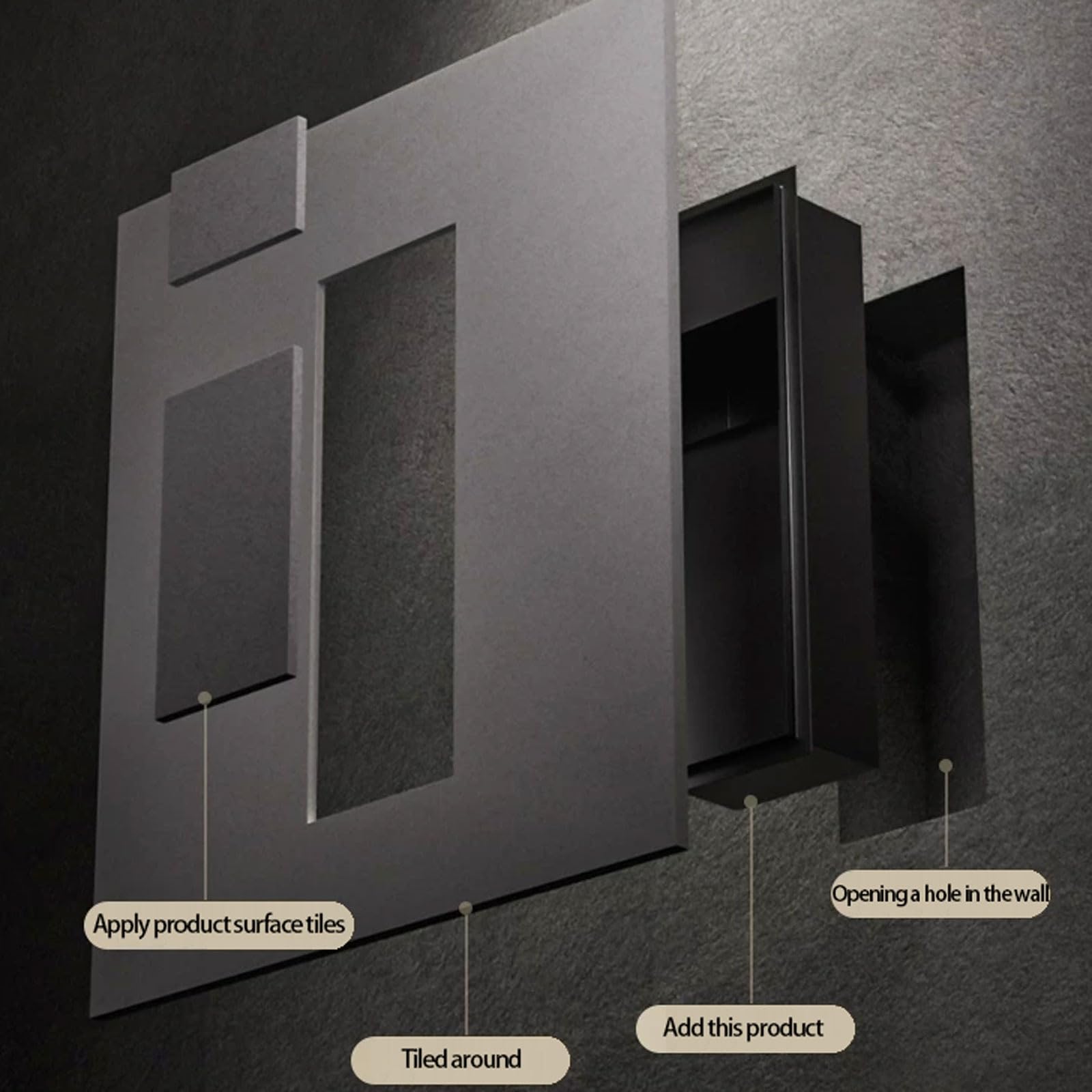 Multifunzionale Portarotolo Carta Igienica,Pattumiera Bagno,Portascopino Wc | 4 In 1 Nicchia Doccia Incasso Dotazione In Acciaio Inox Ad Apertura A Pressione Per Accessori Per Il Bagno,