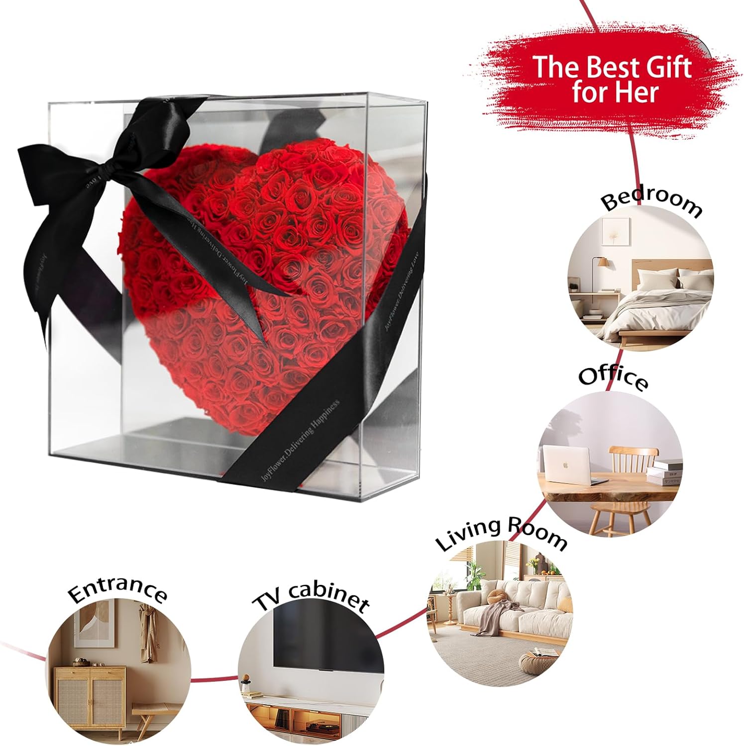 JoyFlower About 140pcs Preserved Roses Gift, Real Eternal Roses for Mom, Long Lasting Forever Flowers with Gift Box for Girlfriend Wife in Valentines Day Birthday Wedding Anniversary - Image 8