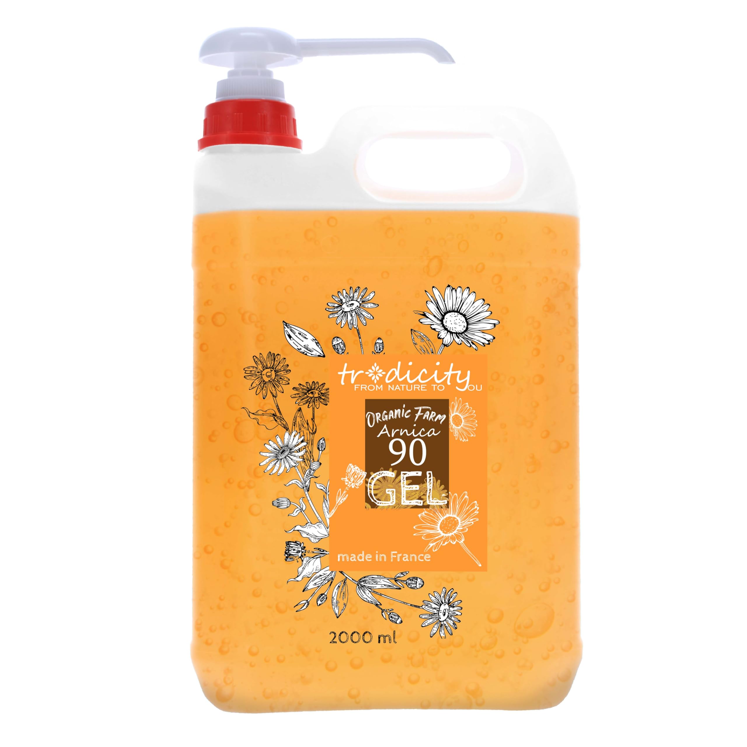 Gel di Arnica Montana al 90% 2000 ml Balsamo ad Alta Concentrazione Alleviare Tensioni Muscolari Gambe Stanche Rilassamento Recupero Muscolare Dopo l'Allenamento Sportivi
