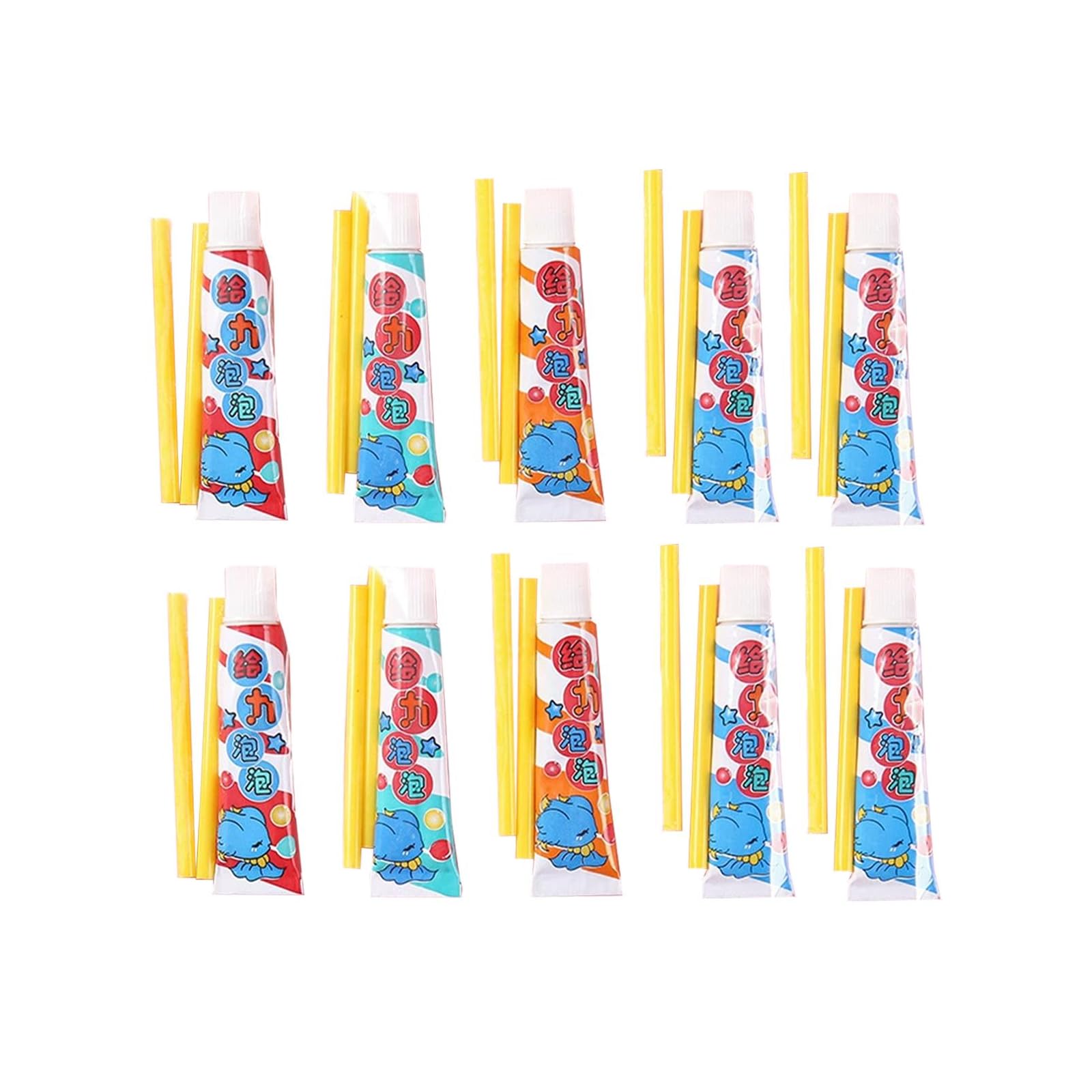 Magic Blow Bubbles Balloons,Magic Bubble Glue DIY Bubbles with Straw,Bubble Glue Toy Colorful Blowing BubbleGlue for Schools (10pcs)