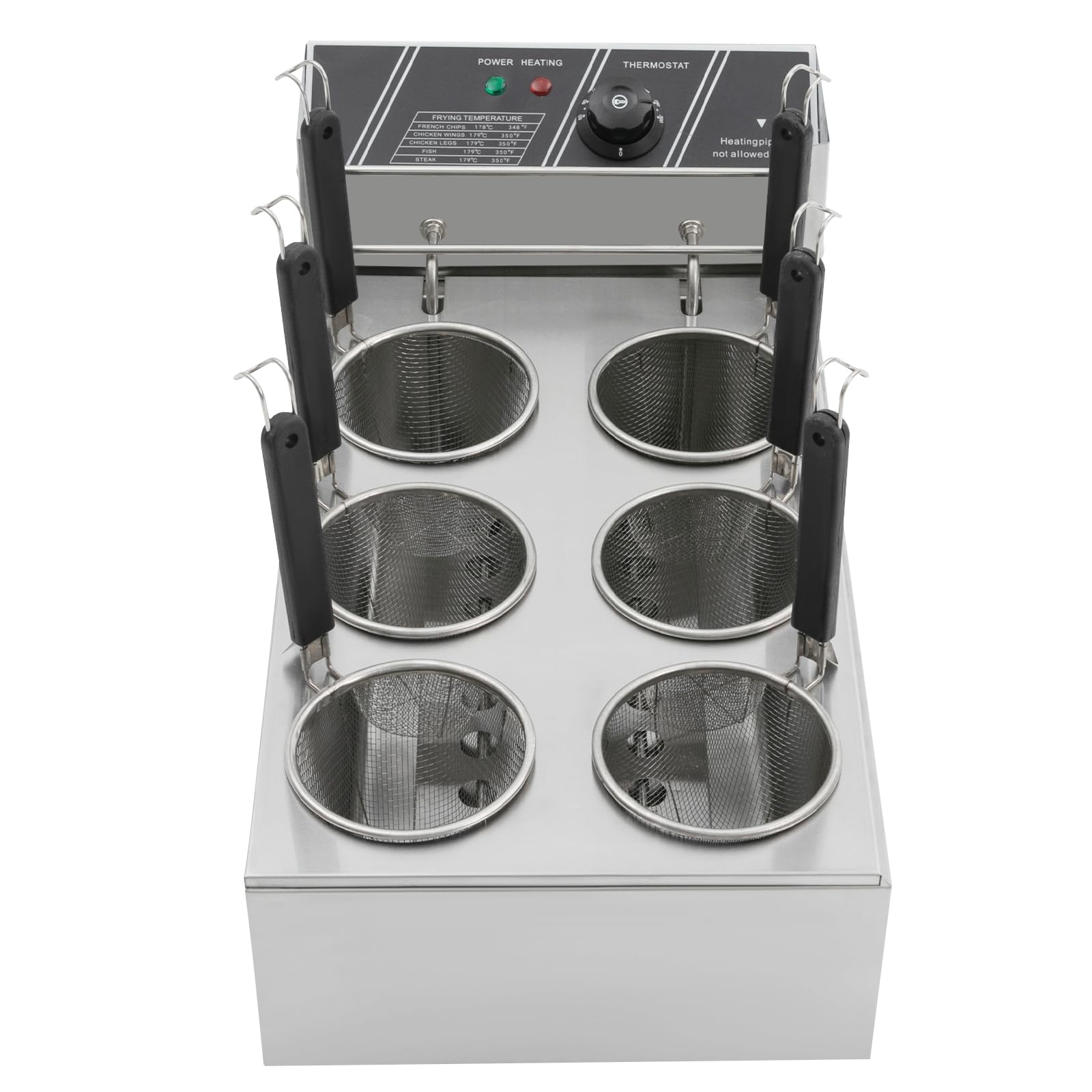 Cuocipasta Elettrico Professionale Cuocipasta 6 Cestelli 2000W Cuocipasta Acciaio Inox 20L 60-200°C per Feste, Banchetti ed Eventi Catering
