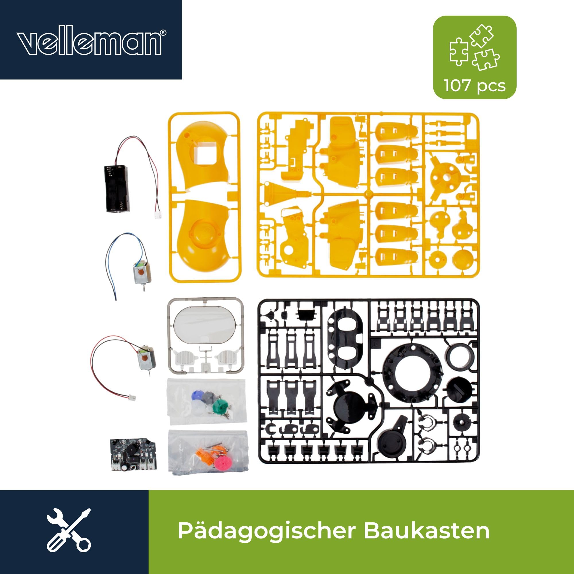 Velleman Roboter Bausatz Tobbie II, Elektronik Baukasten, intelligenter smart Roboter, lern Electric, Micro:bit, mini Roboter, ferngesteuertes Roboter, STEM, Mint