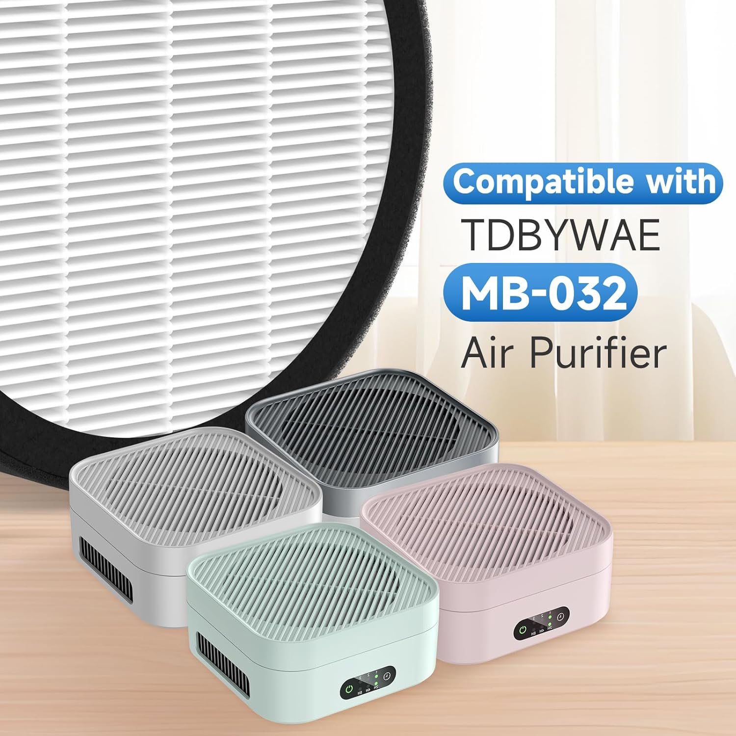 MB-032 Replacement Filter Compatible with TDBYWAE MB-032 Air Purifier, 3-in-1 High-Efficiency Air Filter, 4 Pack - Image 2