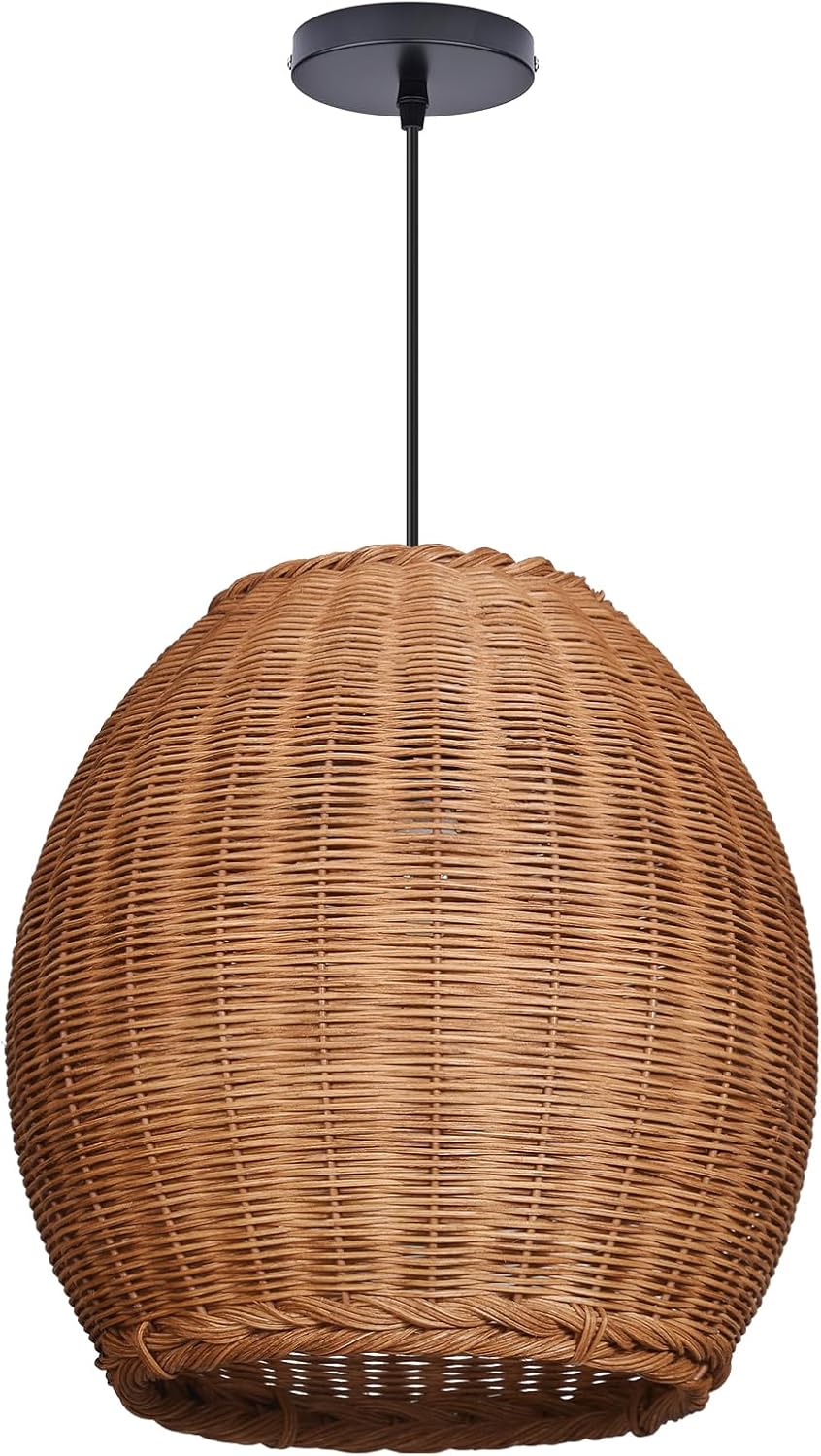 Arturesthome 17.7" Rattan Pendant Lighting for Kitchen Island,Boho Chandelier Hanging Light Farmhouse Chandelier for Dining Room Bedroom Foyer Hallway