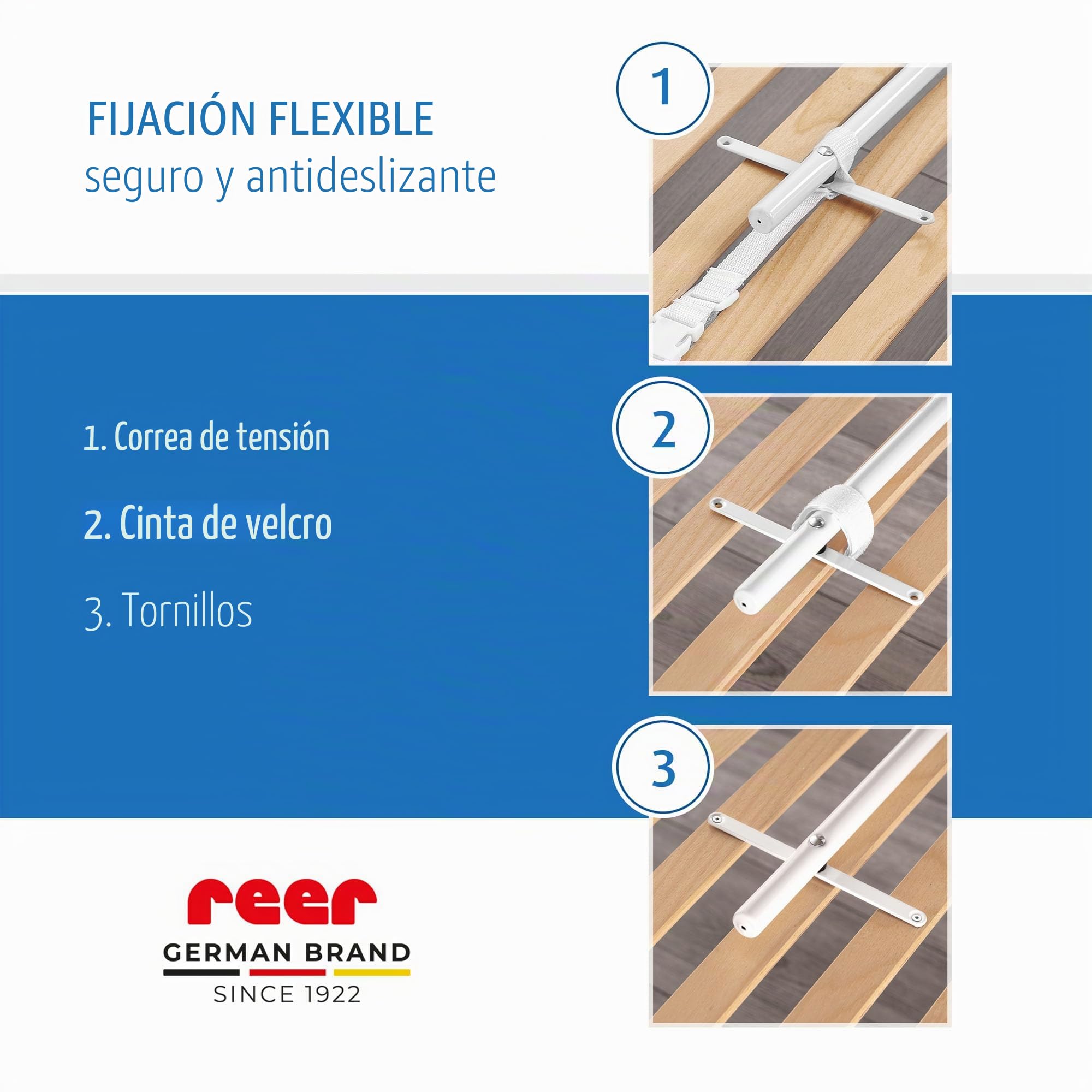 reer Sleep'n Keep | 150 cm de Longitud | protección anticaídas | para Cuna | Color Azul