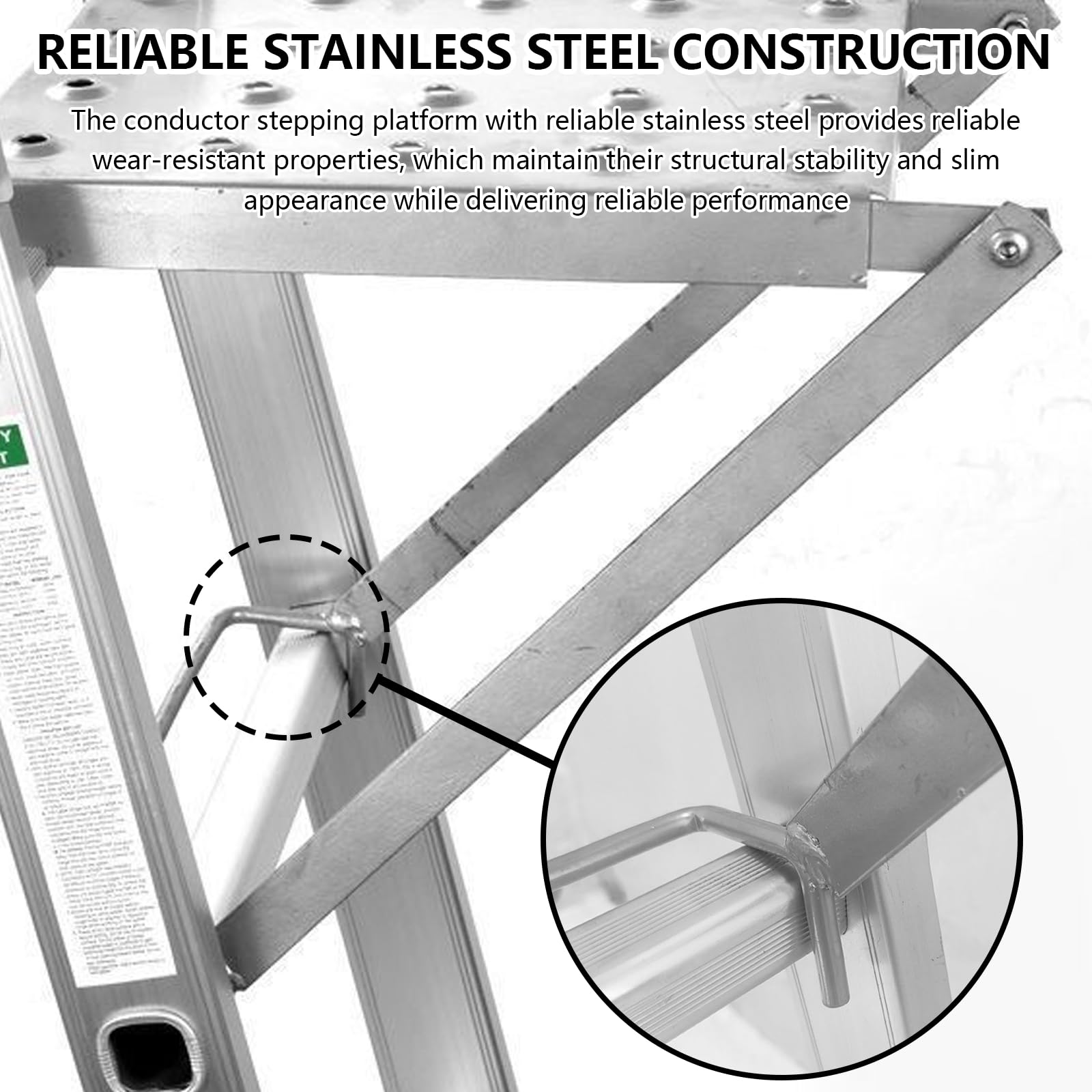 Piattaforma A Gradini Per Scale, Piattaforma Lavoro Per Scale Gradino Clip In Acciaio Inox Robusta Lavoro Per Il Fissaggio Scale Scale Pioli E Scale Prolunga Capacità Carico Massima 150Kg