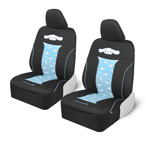 Hello Kitty Cinnamoroll Car Seat Covers - Adorable Light Blue Front Seat Covers with Cute Cinnamoroll Design, Durable and Comfortable Polyester, Car Accessories Hello Kitty Accessories 2pc - 2 Seat Covers - Cinnamoroll