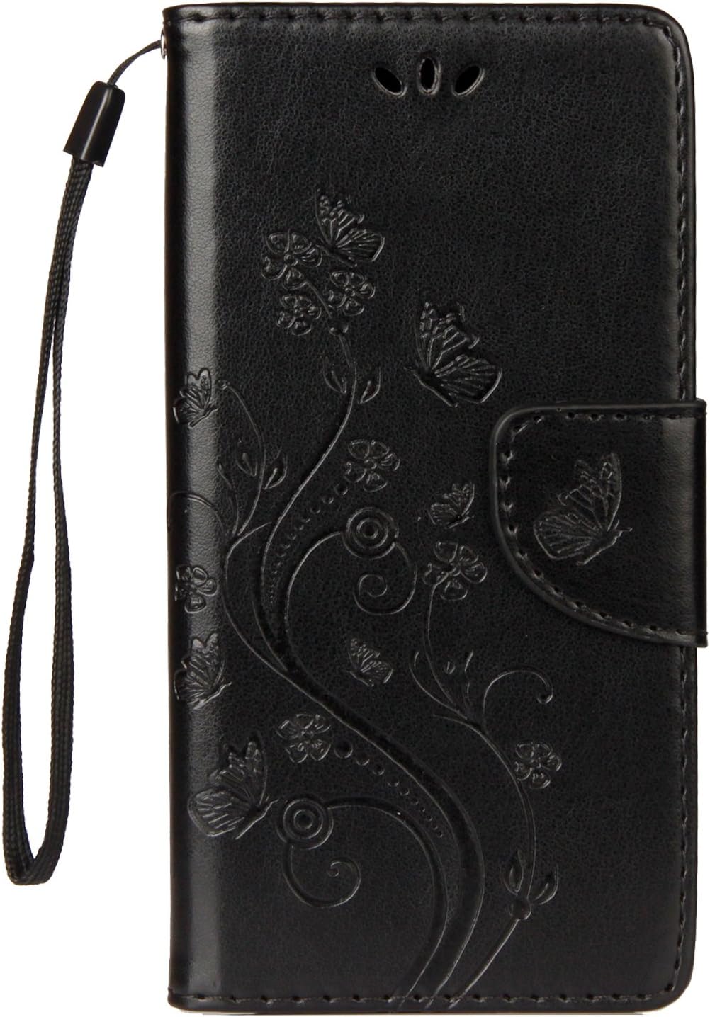 LEMORRY para Huawei Honor 5c Funda Estuches Cuero Flip Billetera Piel Protector Magnética TPU Silicona Carcasa Tapa para Huawei Honor 5c (Honor 7 Lite, Huawei GT3), Suerte Césped Negro