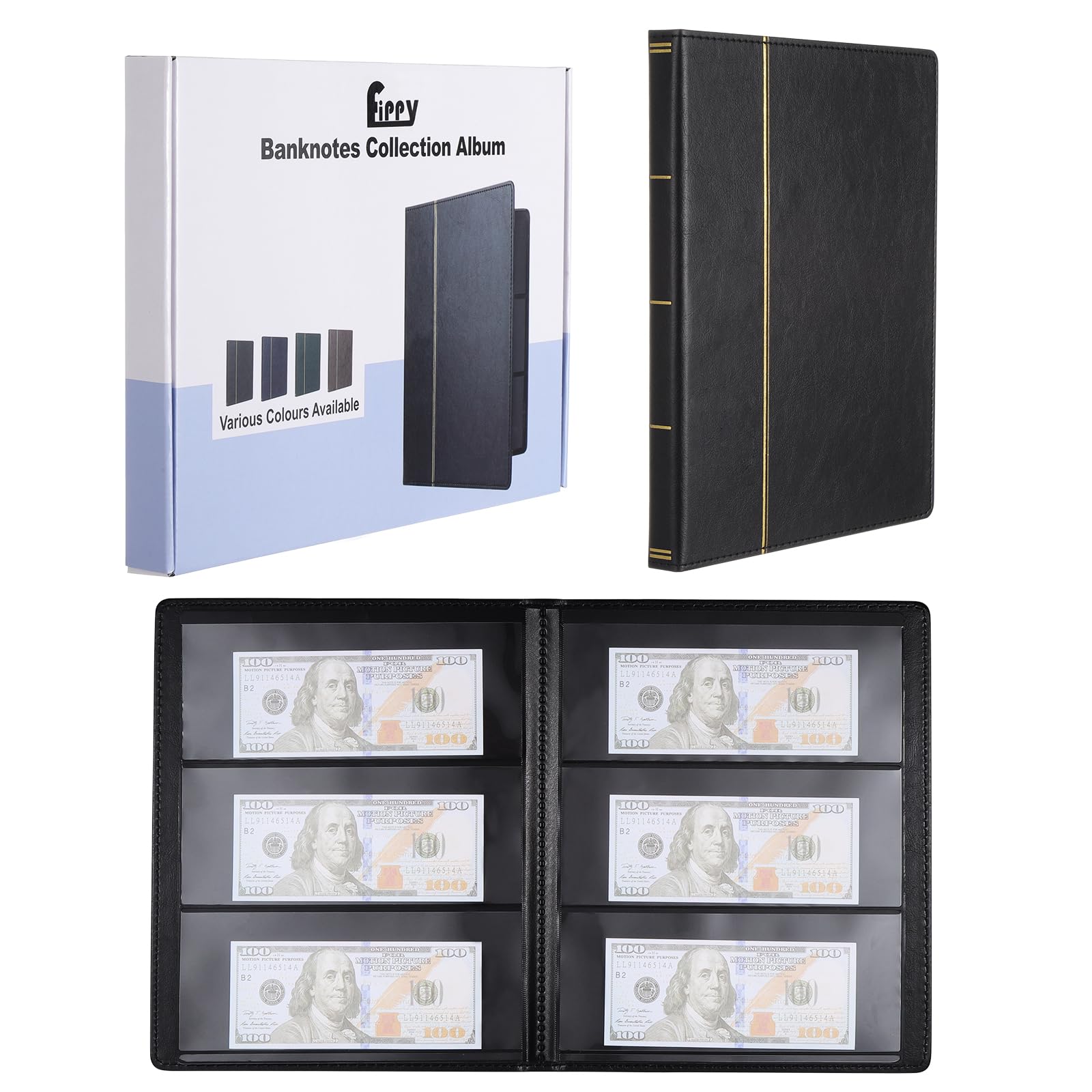 60 Pochettes Album Billet de Banque Collection, Album pour Billets de Banque, Classeur pour Billets de Banque Collection Billets, Timbres Touristique