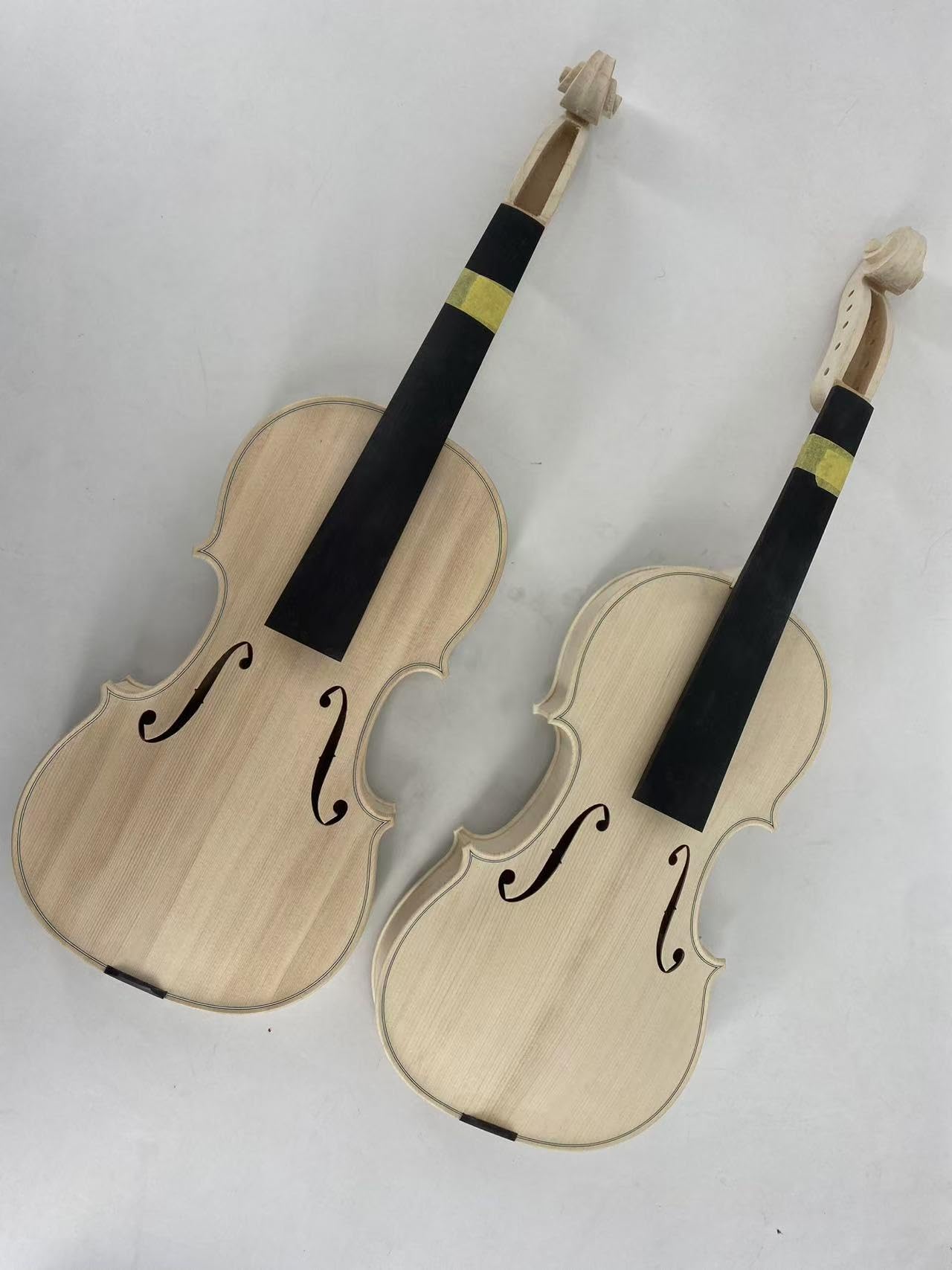 Yinfente Violín blanco hecho a mano 4/4 de tamaño completo, parte trasera y laterales de arce de llama, violín acústico de 4 cuerdas, para estudiantes, principiantes sin terminar (Guarneri)