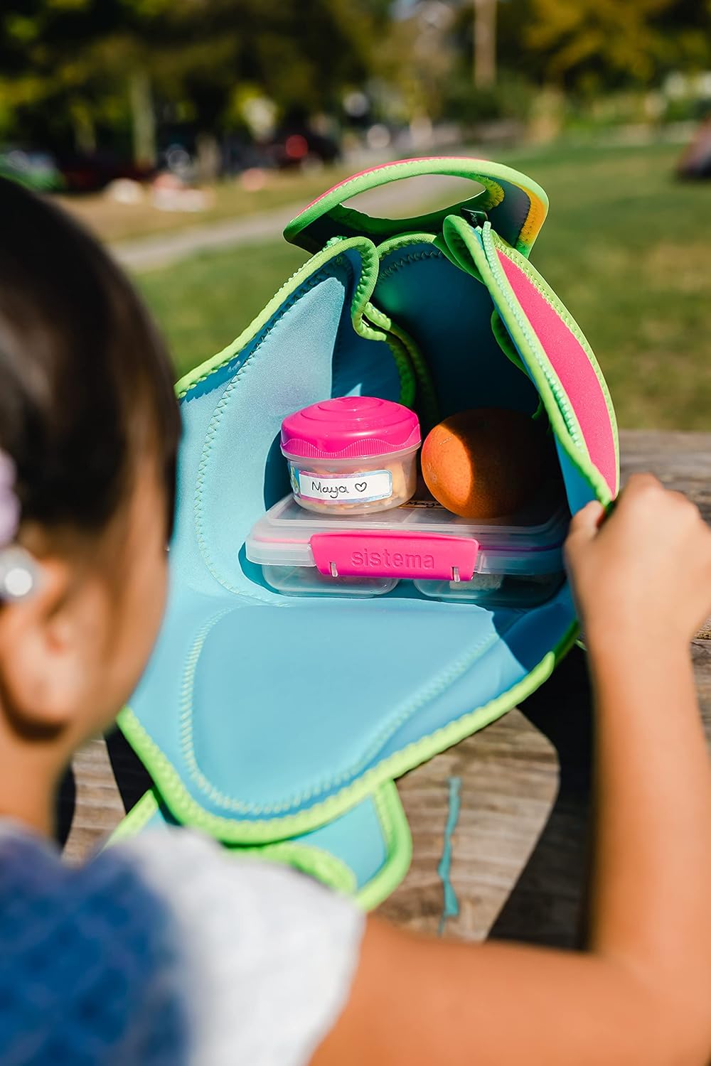 🛒 Crаzу Dеаlѕ FlatBox ORIGINAL Kids LUNCH BAG, PLACEMAT, Reusable MACHINE WASHABLE Cooler Tote Bag, Unzips to a Placemat to Eat Clean anywhere, TRIPLE Insulated Neoprene HEAVY DUTY zippers, stitched handle