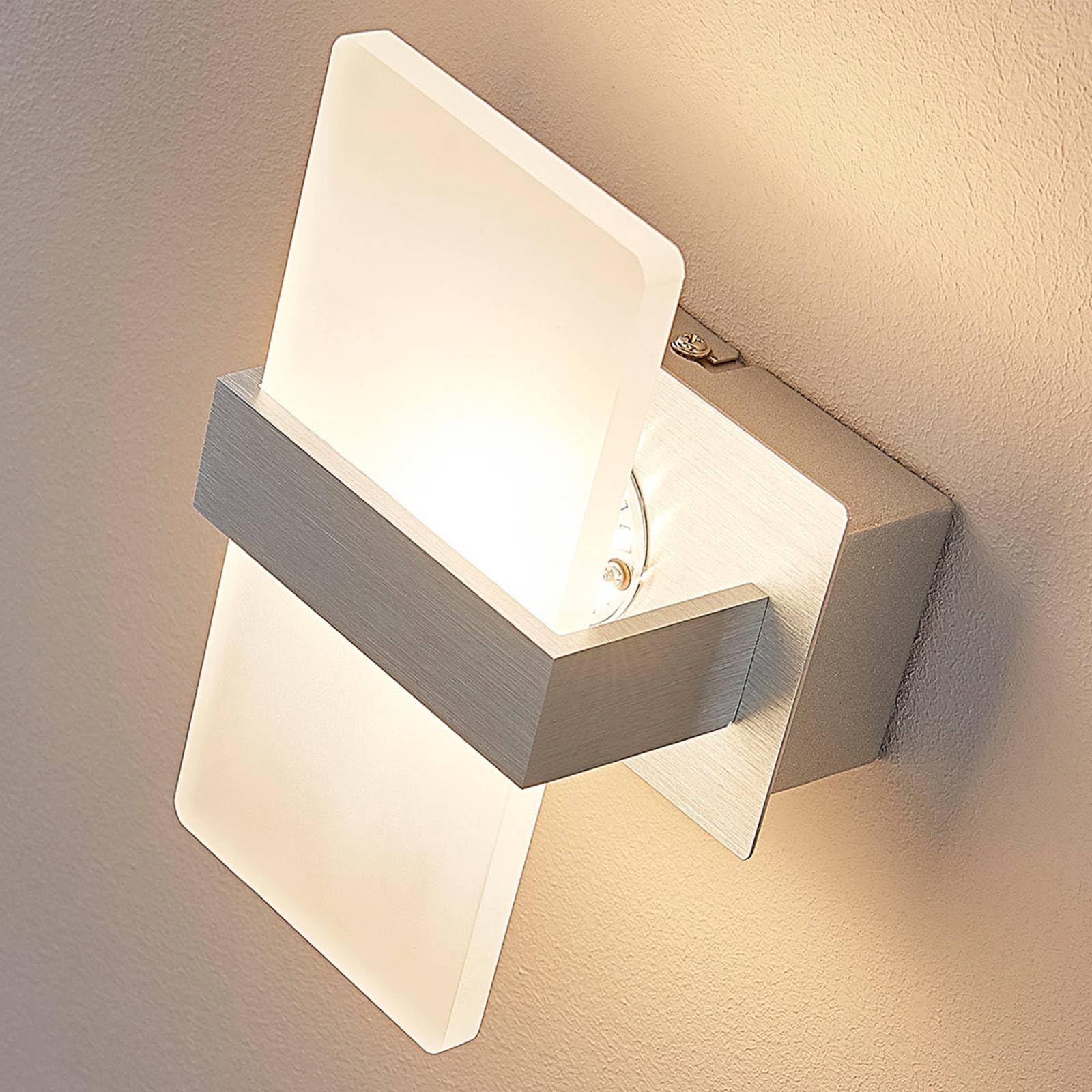 Lindby Bombillas LED aplique de pared interior en blanco satinado, aluminio