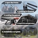 Mokshith Folding Camping Table, Portable Camp Table, Ultralight Metal Compact Side Table, Foldable Lightweight Table with Carry Bag for Outdoor Cooking, Picnic, Beach, Travel, Indoor (MO-04) gallery image