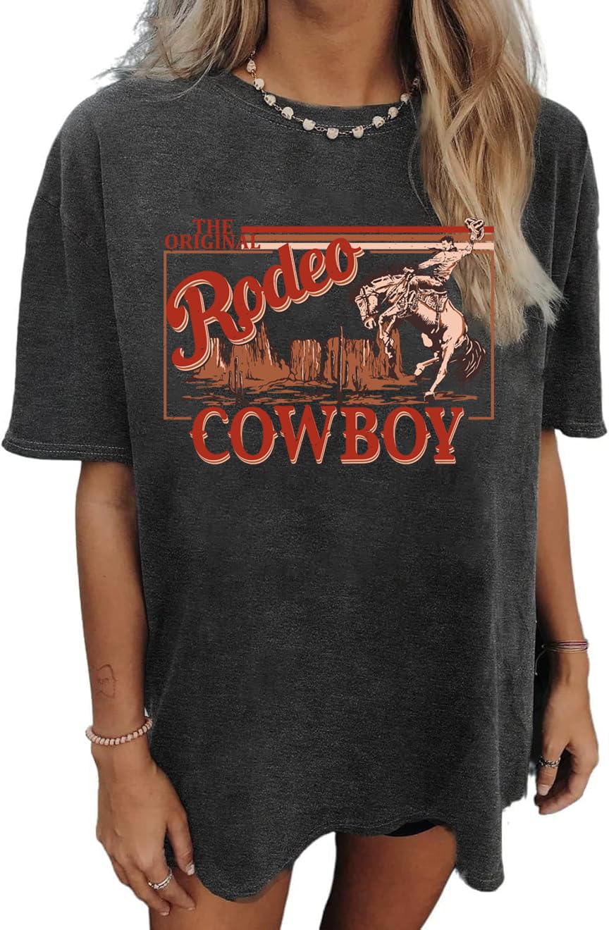 Western Shirts for Women Vintage Rodeo Shirts Wild West Cowboy T Shirt