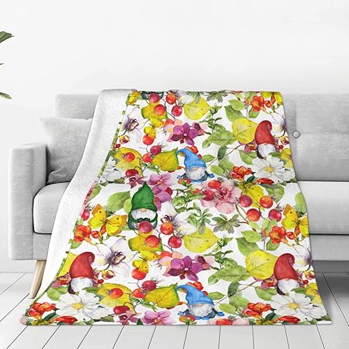 Eitqtbea Manta de gnomos de Navidad para niños, manta de franela ligera, regalos para niños, niñas y adultos, 50 x 40 pulgadas