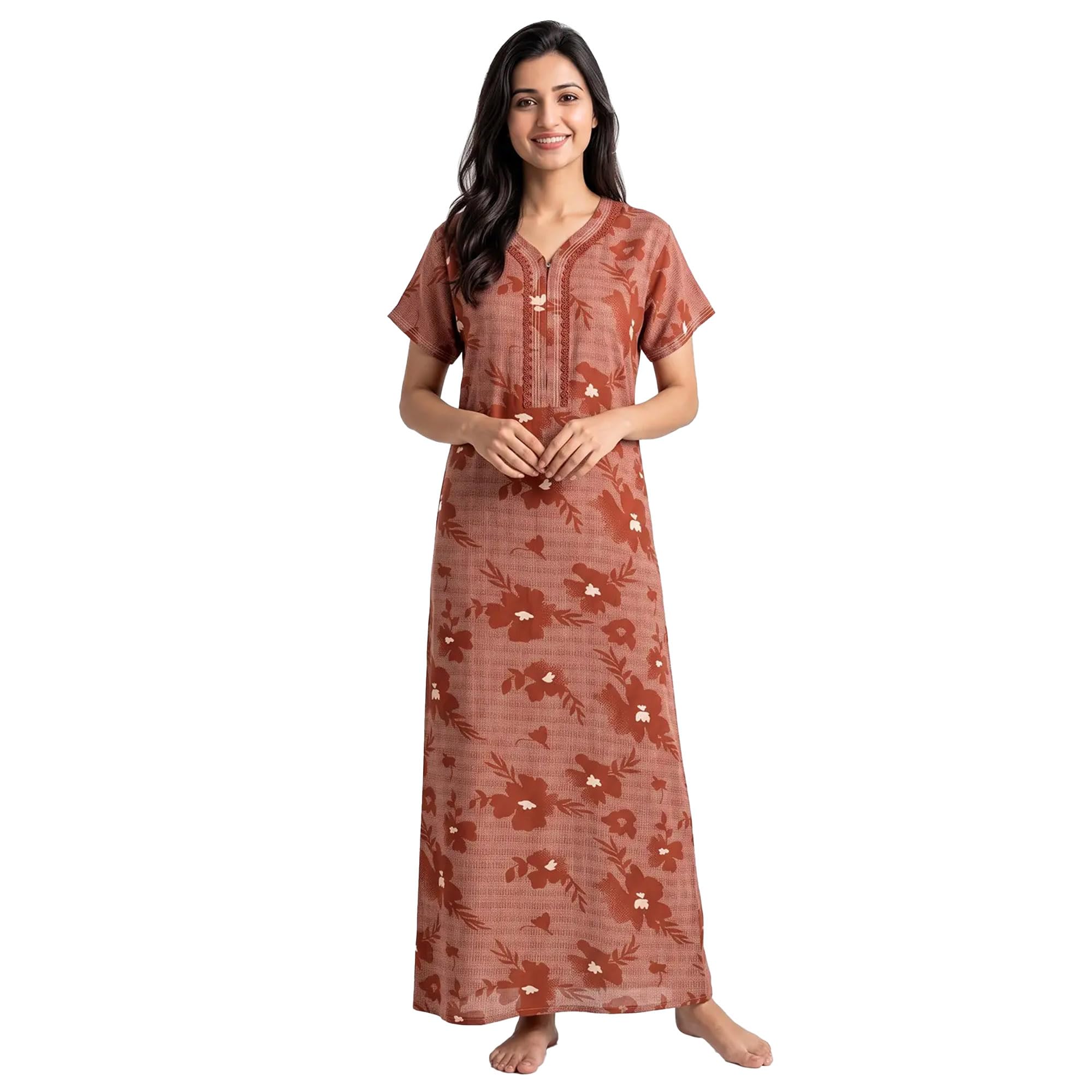juliet Women's Printed Alpine Nighty Soft and Comfortable Sleepwear-picture-25