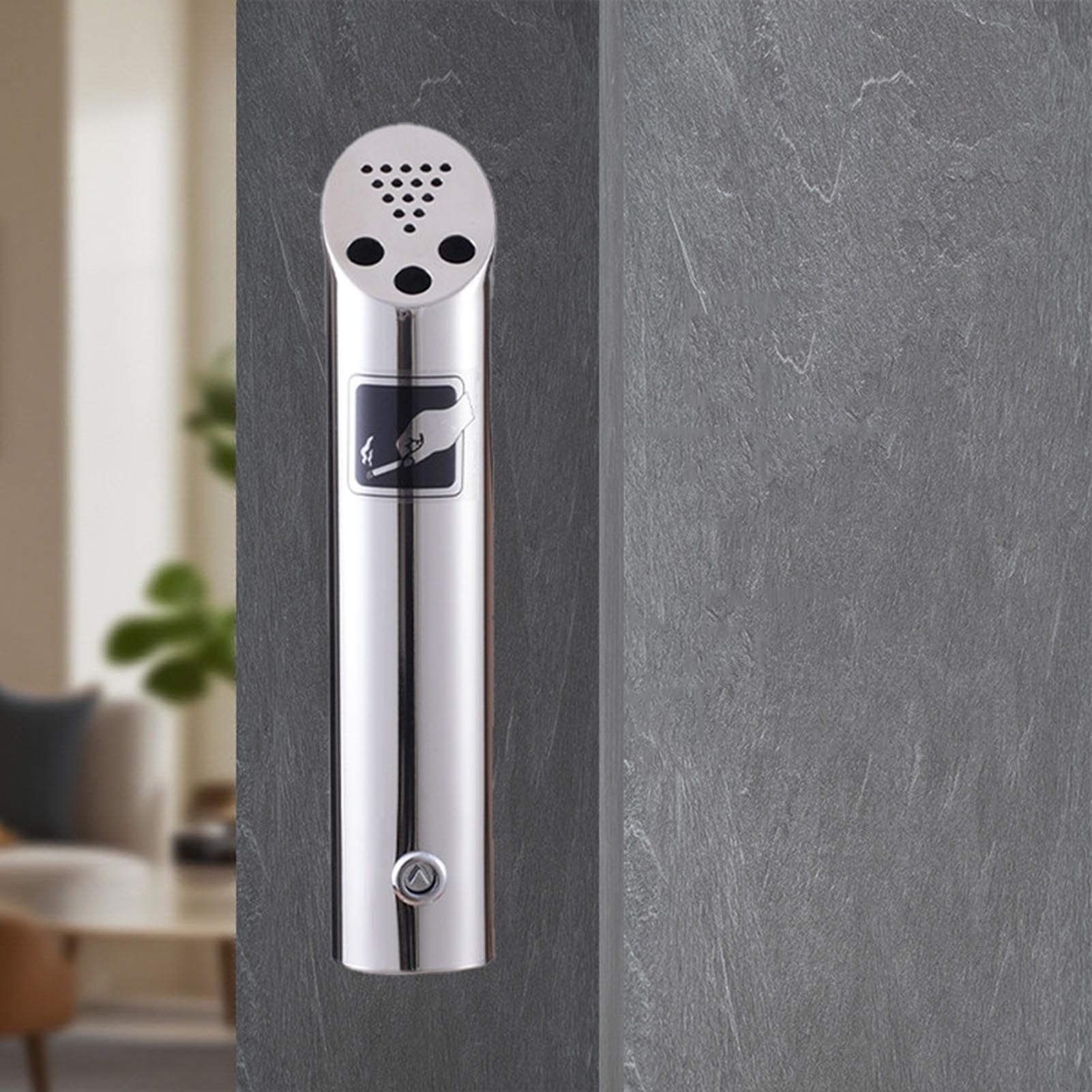 Naścienna popielniczka dla palaczy - kreatywny pojemnik na papierosy ze stali nierdzewnej, trwały cylinder zewnętrzny (18 cm) - idealny na patio, do ogrodu i przestrzeni publicznej