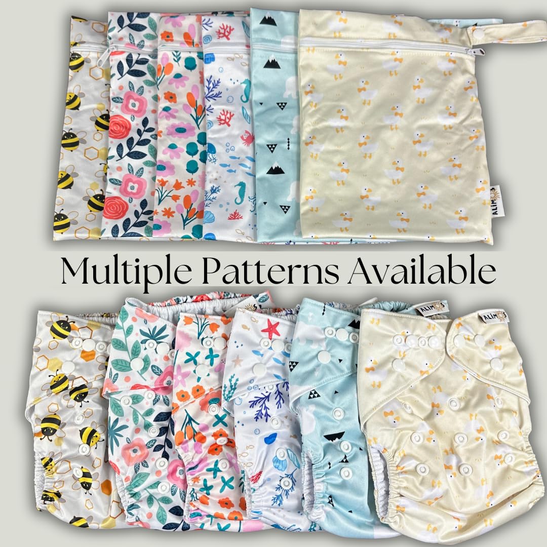Couche de bain et sac imperméable lavable réutilisable pour bébé de 0 à 3 ans (feuille)