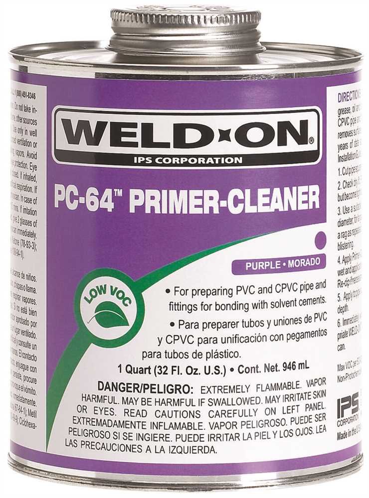 Weld-On 10874 PC-64 PVC/CPVC Primer-Conditioner - Low-VOC, Purple, 1/2 Pint (8 fl oz)