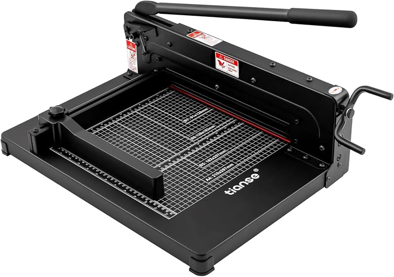 Heavy Duty Guillotine Paper Cutter A4 12" Guillotine Paper Cutter 400 Sheet Capacity Solid Steel Construction with Double Safety Protection Perfect for Trimming Paper Cardstock Matboard Black