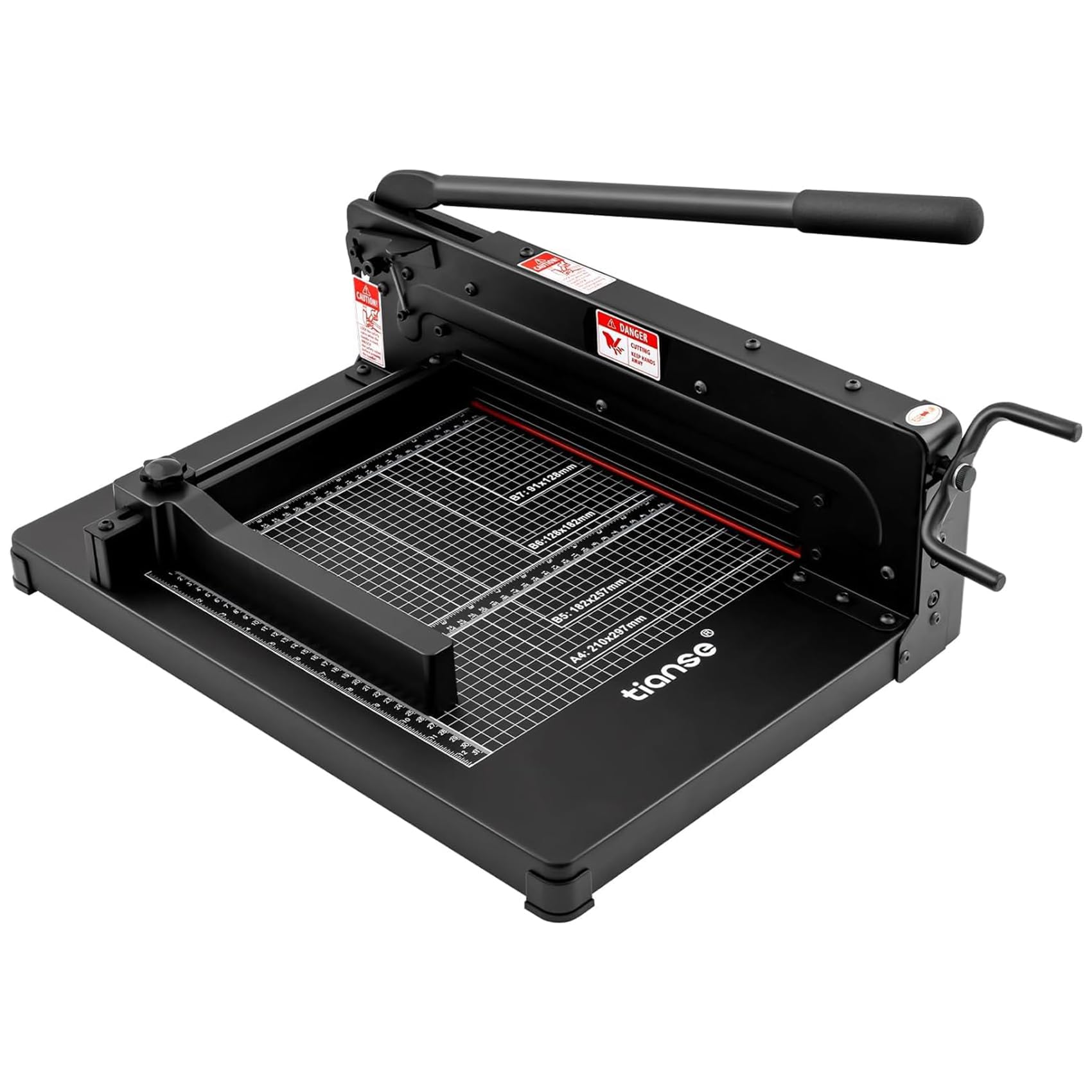 TIANSE Heavy Duty Guillotine Paper Cutter A4 12" Guillotine Paper Cutter 400 Sheet Capacity Solid Steel Construction with Double Safety Protection Perfect for Trimming Paper Cardstock Matboard Black