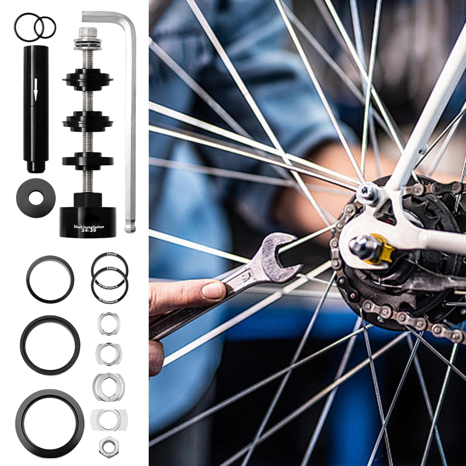 Generisch Fahrrad-Headset-Entfernungswerkzeug, Fahrrad-Headset | Presswerkzeug - Präzises Mehrzweck-Headset-Presswerkzeug | Professioneller Tretlager-Werkzeugsatz für die Fahrradwartung