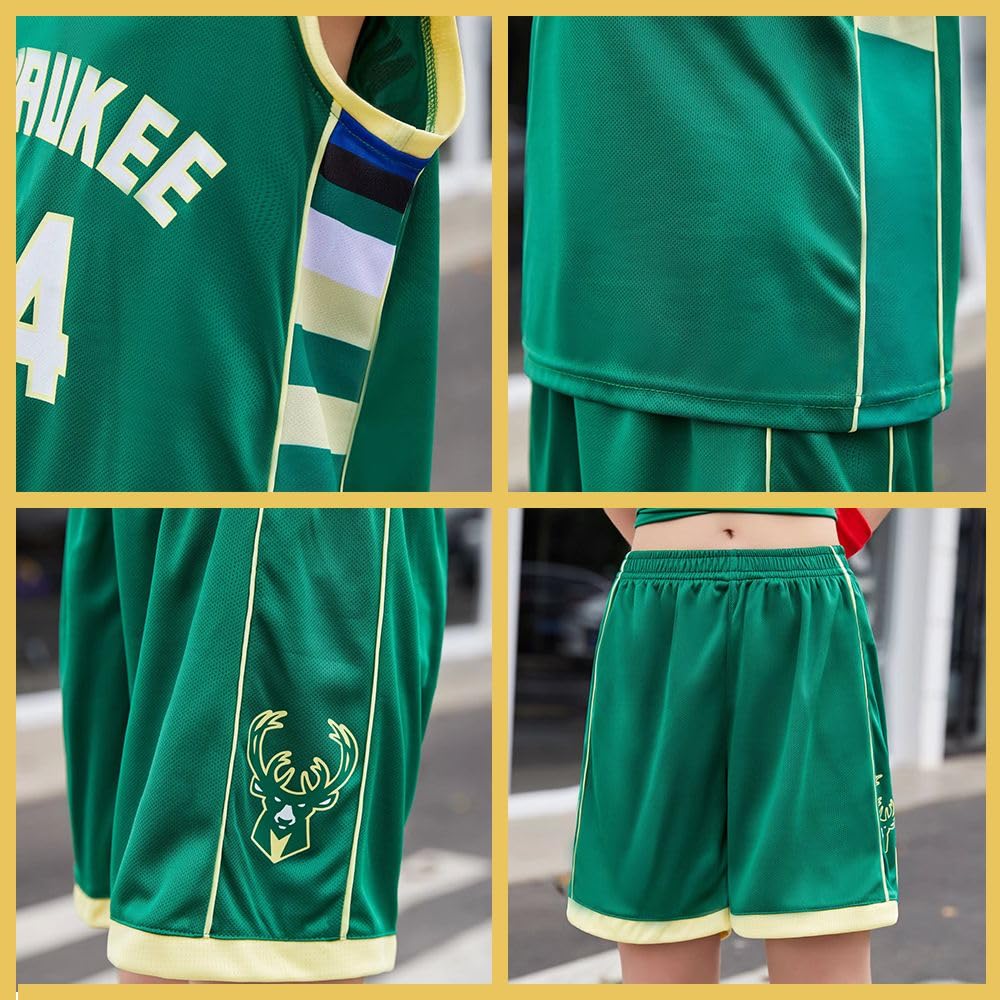 FUTERLY Completo Basket Bambino,2 Pezzi Completo Basket Ragazzo,Divisa Basket Bambino,Senza Maniche Maglia Basket Bambino,Canotta Basket Bambino e Pantaloncini,Completino Basket Bambino 4-14 Anni