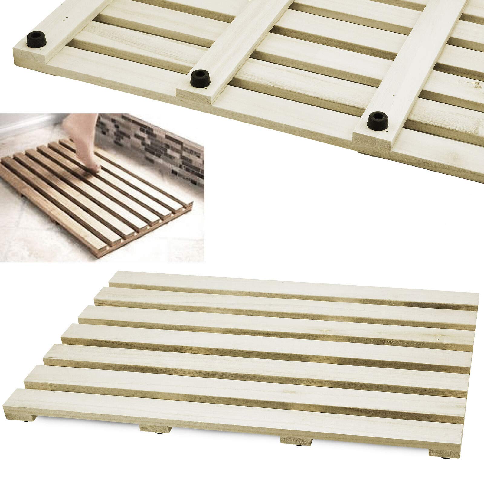 Buy True Face Wooden Bath Mat Duck Board Antislip Natural Bathroom Oval