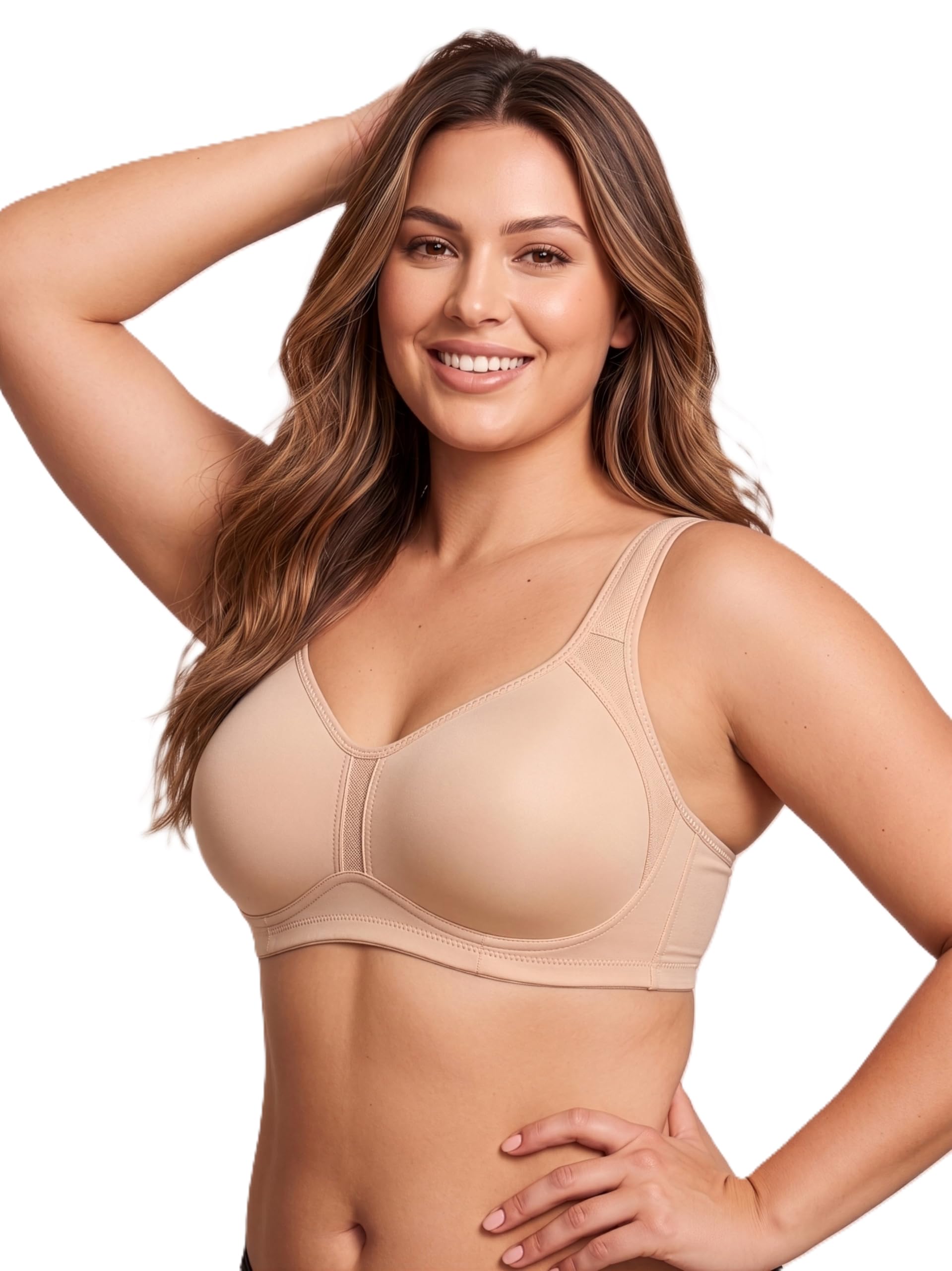 Women's Full Coverage Lightly Padded Bra | Mesh Panel Everyday Comfort Bra | Broad Support Straps | Breathable Soft Fabric Adjustable Straps-image-25