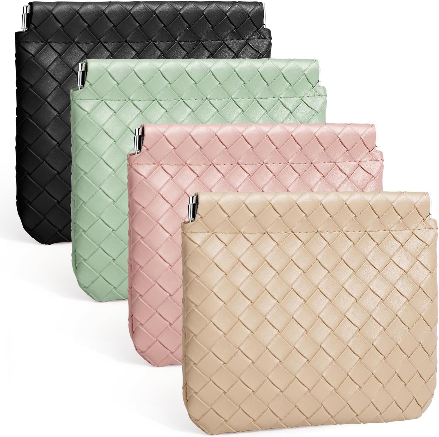 INOVERA (LABEL) 4 Pieces Small Makeup Pouch for Women's and Girls - Mini Portable Cosmetic Pouches - Coin, Lipstick Accessories Purse (Multicolor)