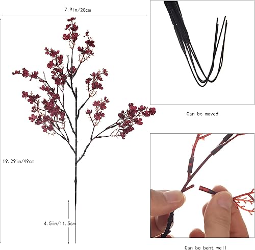 Miniatura 3 de 15 piezas de flores artificiales de seda artificial de tacto real, ramos florales de bricolaje, decoración de bodas, fiestas, arreglos de