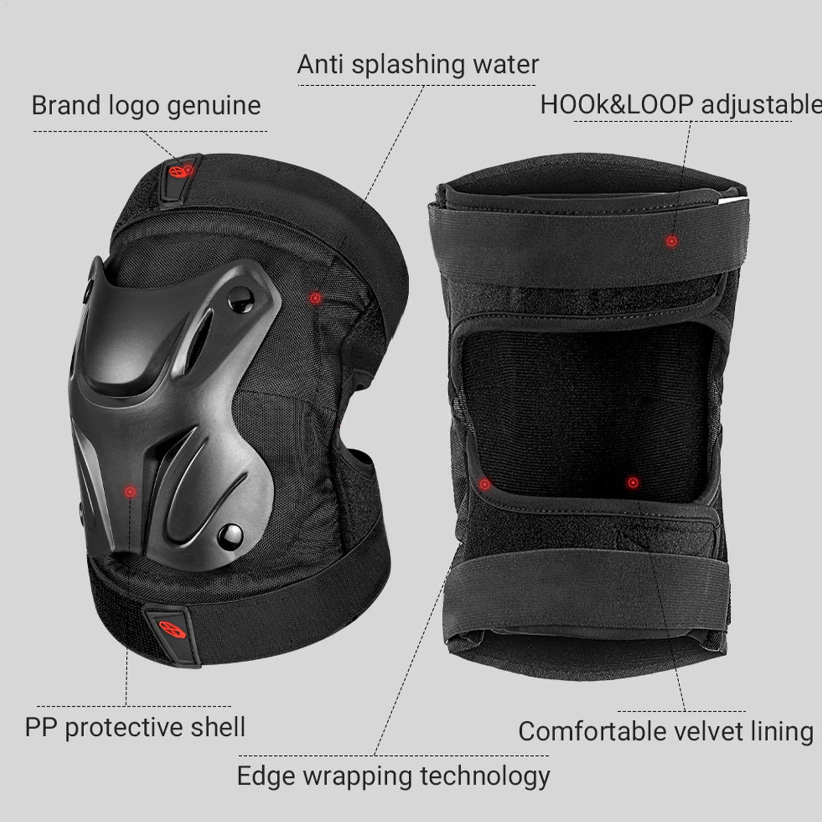 Protectores de rodilla de motocross, protectores de rodilla de motocicleta - Protectores ajustables, soportes para codos y rodillas, accesorios de motocicleta, equipo de protección contra