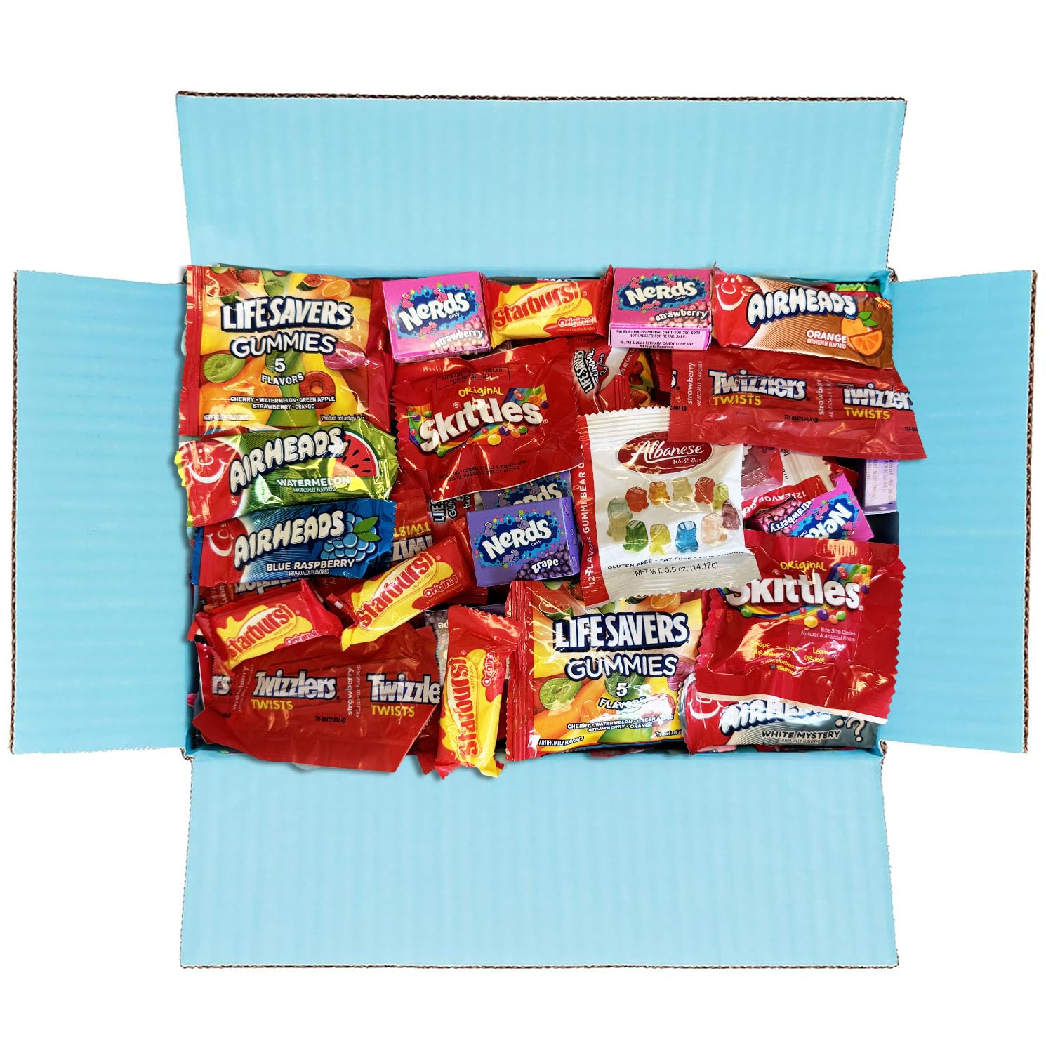 Halloween Bulk Assorted Fruit Candy - Starburst, Skittles, Gummy Life Savers, Air Heads, Jolly Rancher, Sour Punch, Haribo Gold-Bears, Gummy Bears & Twizzlers (96 Oz Variety Pack)