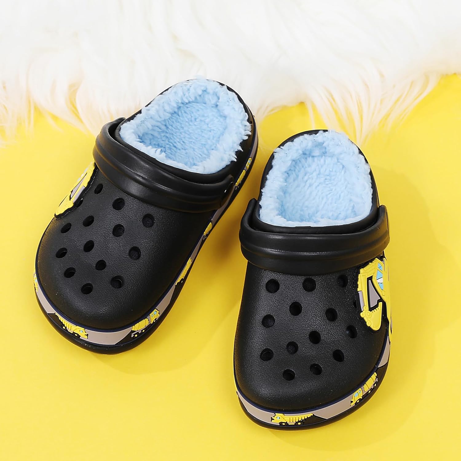 CERYTHRINA Kids Fur Lined Garden Clogs: Cartoon Sandals - Fleece Winter Warm House Slippers for Boys Girls Toddler - Image 7